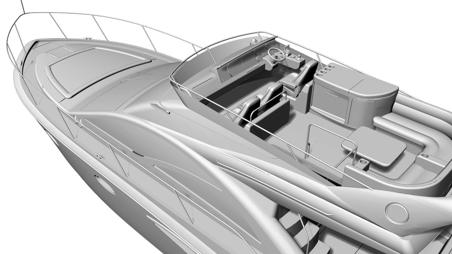 43 Foot Flybridge Motor Yacht 3D model_38