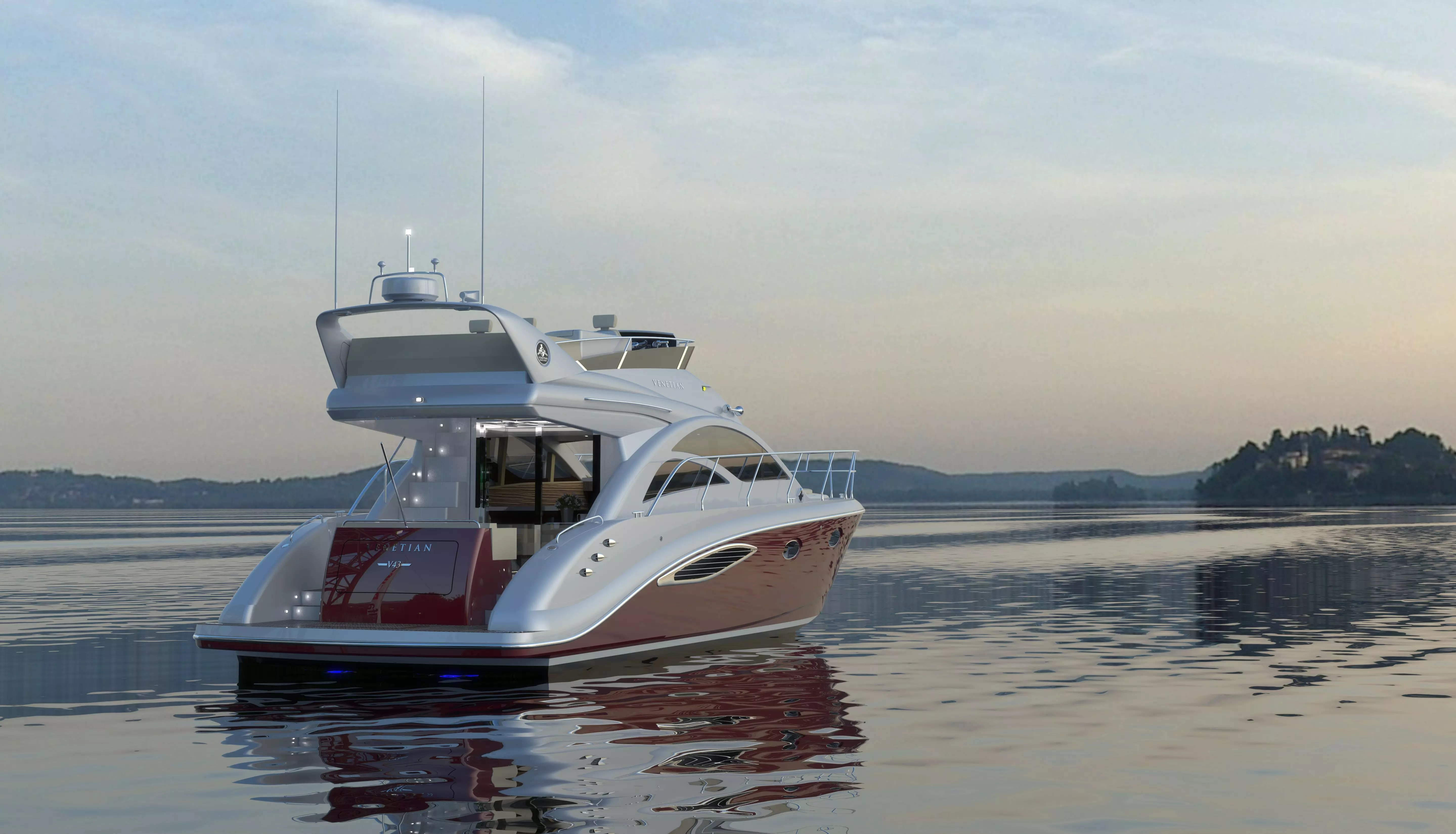 43 Foot Flybridge Motor Yacht 3D model_0