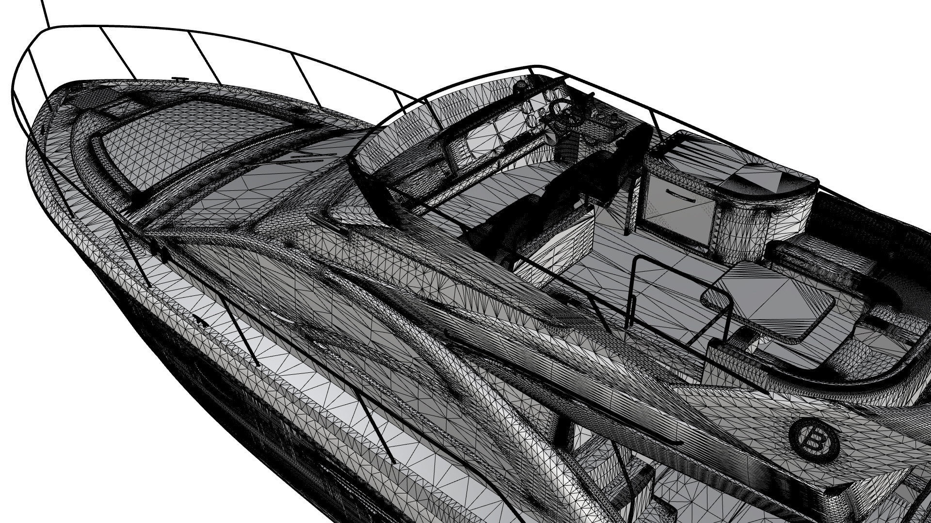 43 Foot Flybridge Motor Yacht 3D model_29
