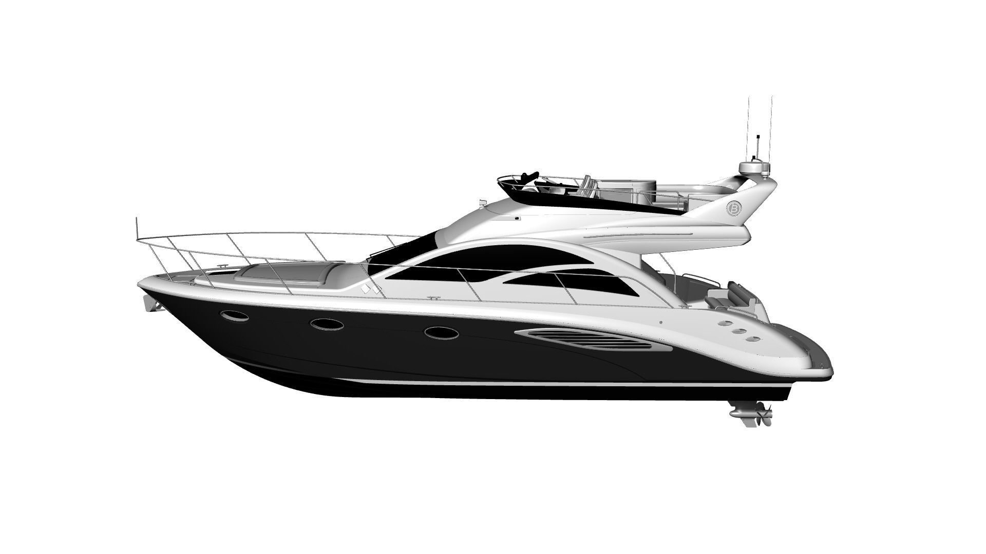 43 Foot Flybridge Motor Yacht 3D model_55
