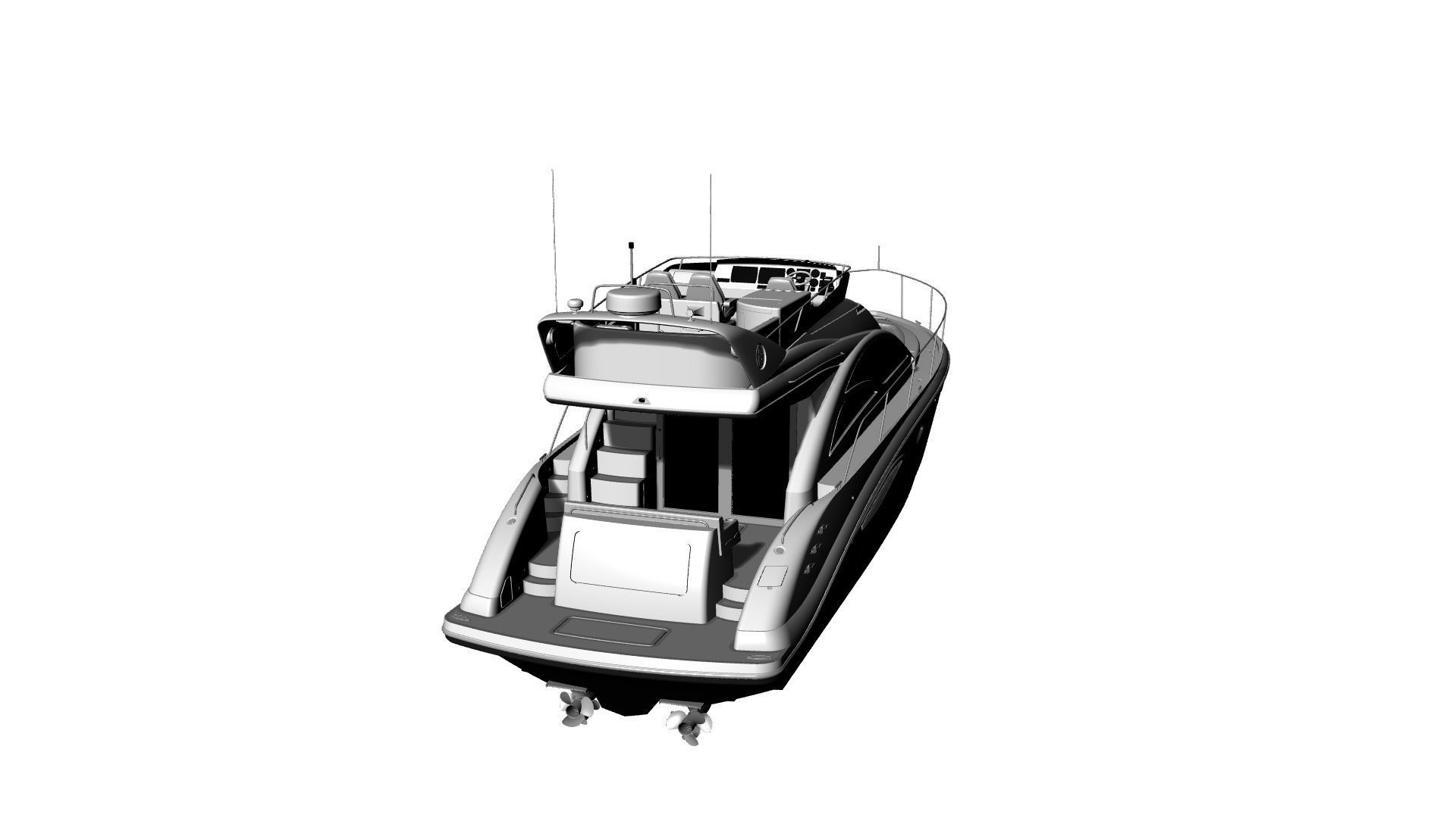 43 Foot Flybridge Motor Yacht 3D model_58