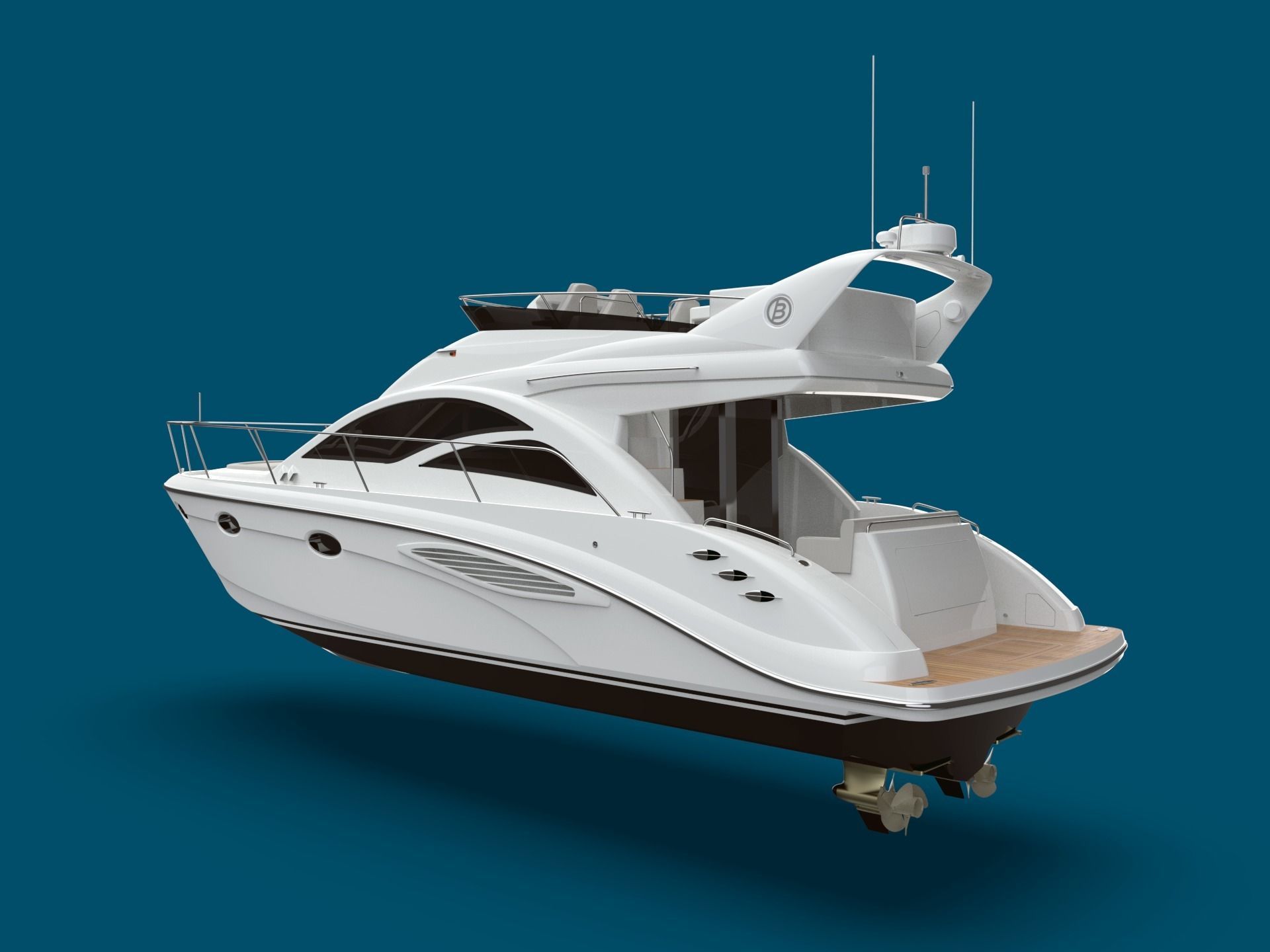 43 Foot Flybridge Motor Yacht 3D model_7