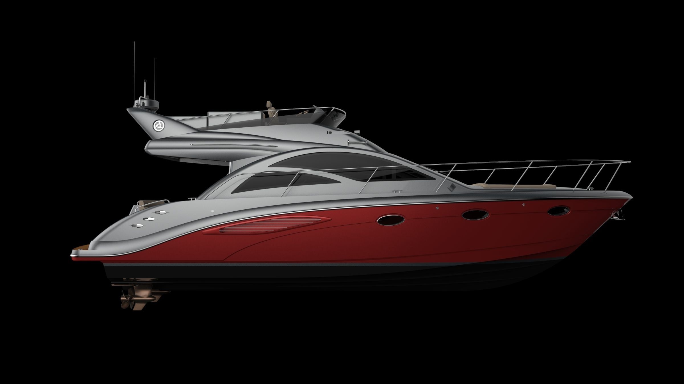 43 Foot Flybridge Motor Yacht 3D model_14