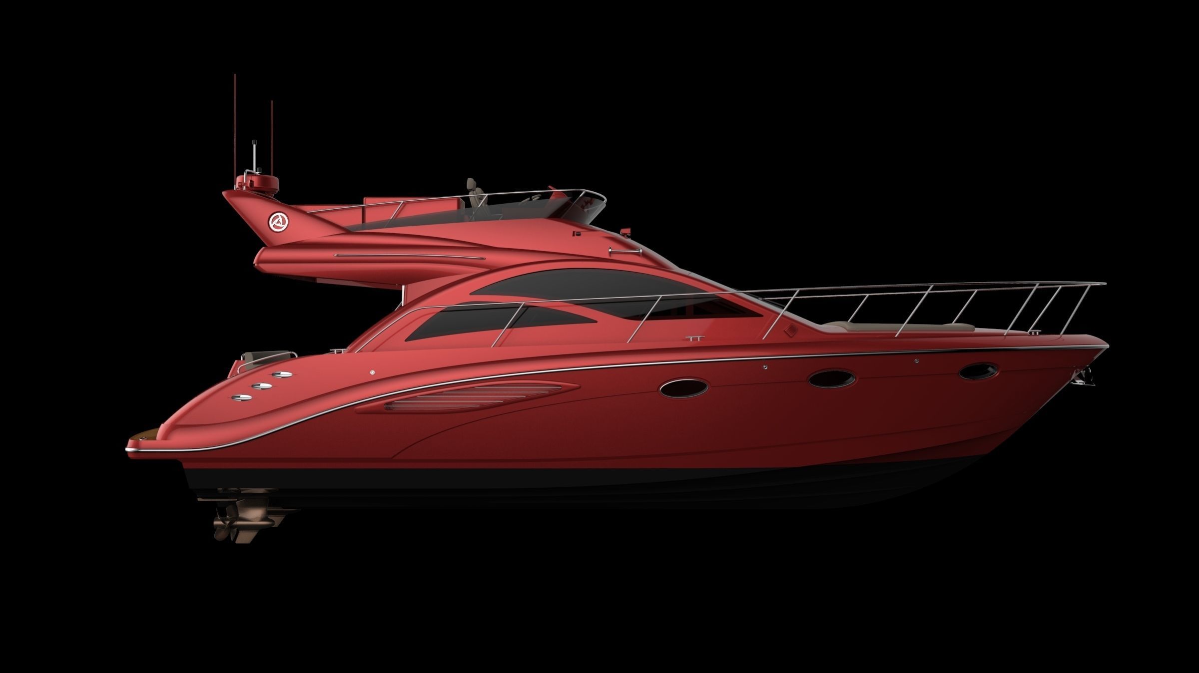 43 Foot Flybridge Motor Yacht 3D model_13