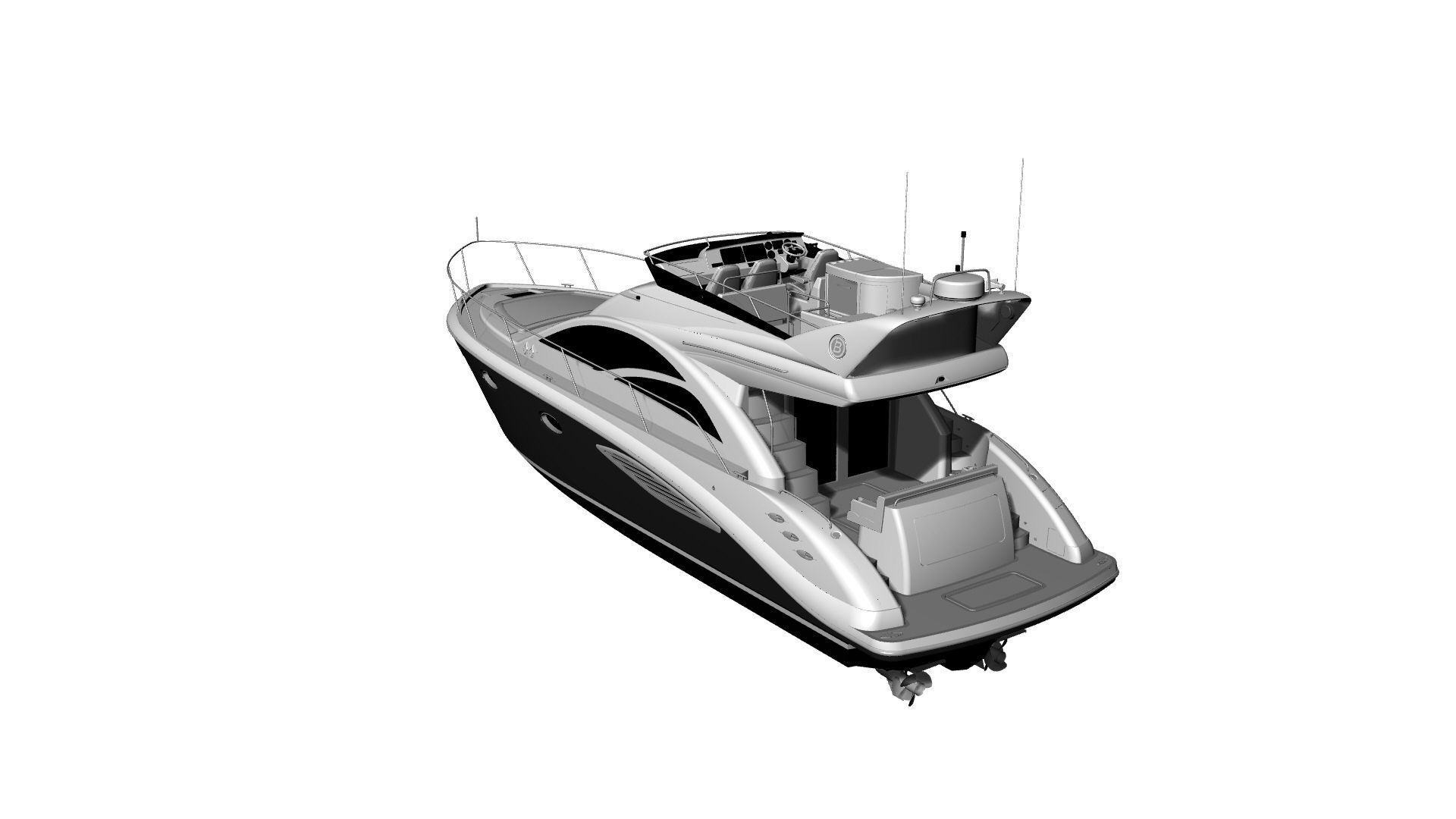43 Foot Flybridge Motor Yacht 3D model_54