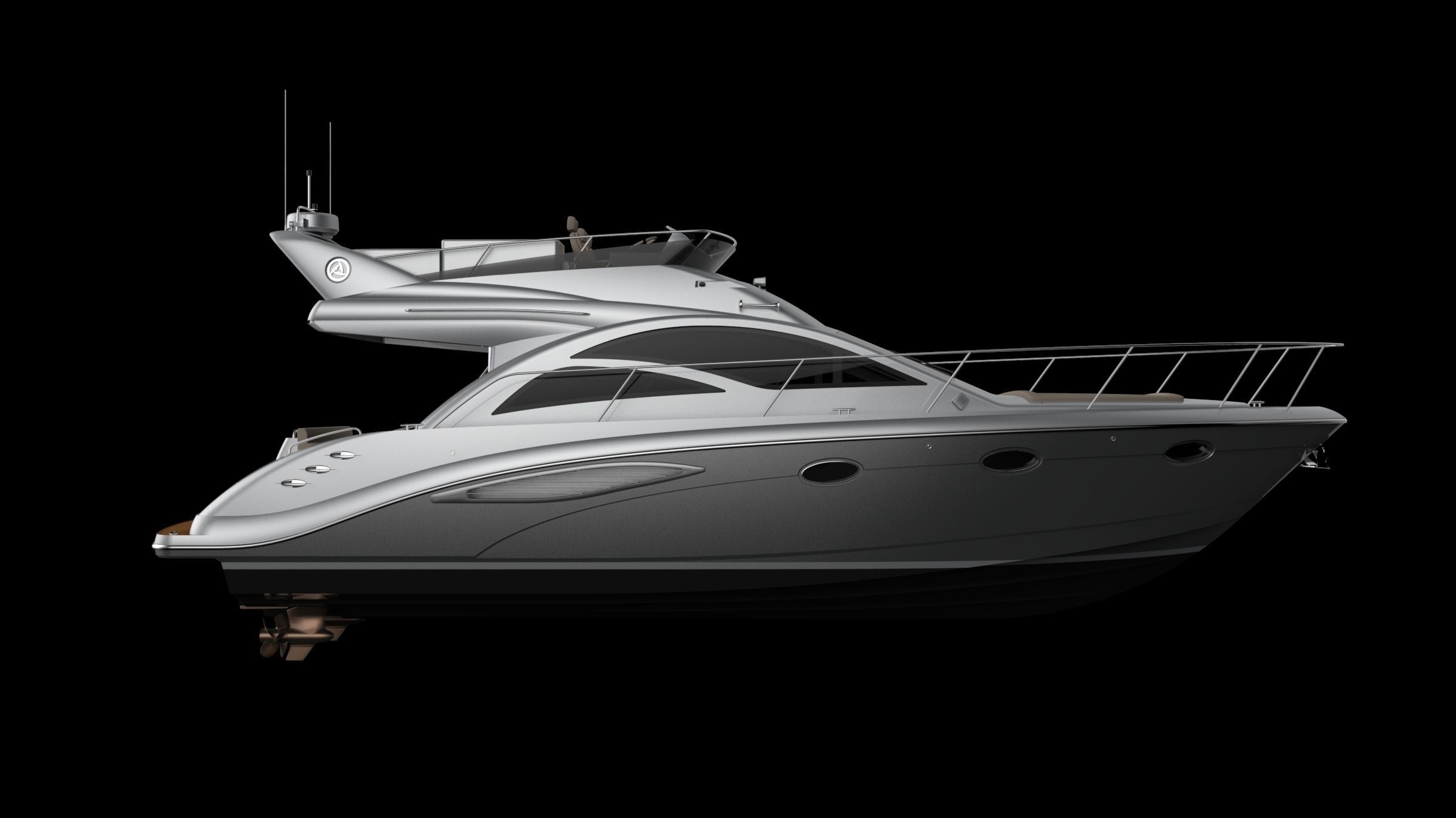 43 Foot Flybridge Motor Yacht 3D model_9