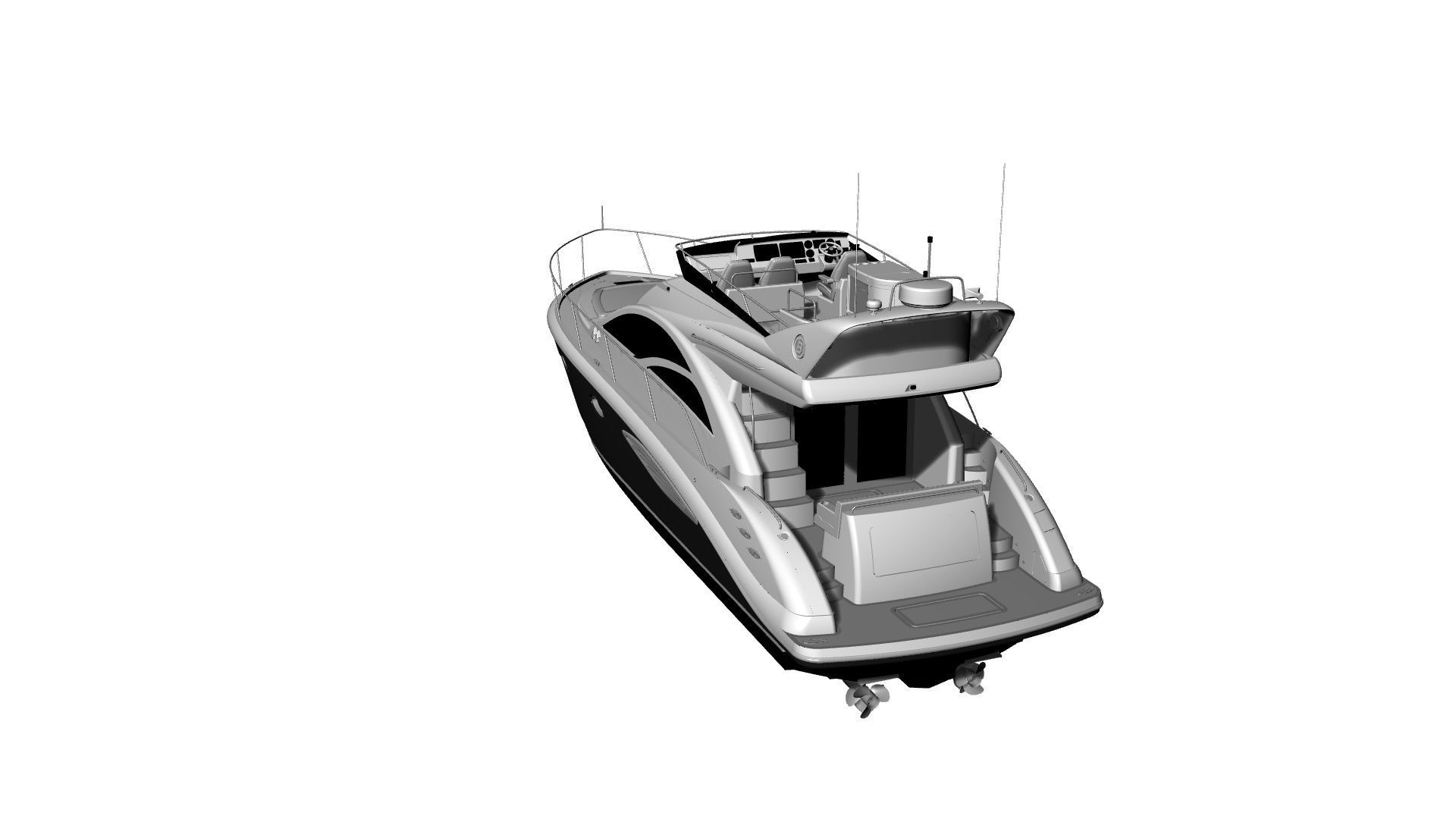 43 Foot Flybridge Motor Yacht 3D model_59