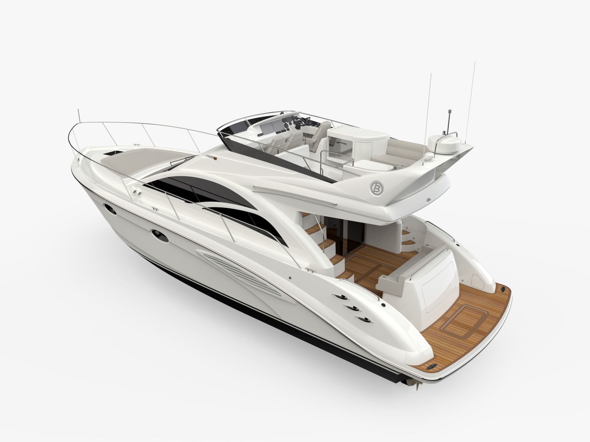 43 Foot Flybridge Motor Yacht 3D model_1
