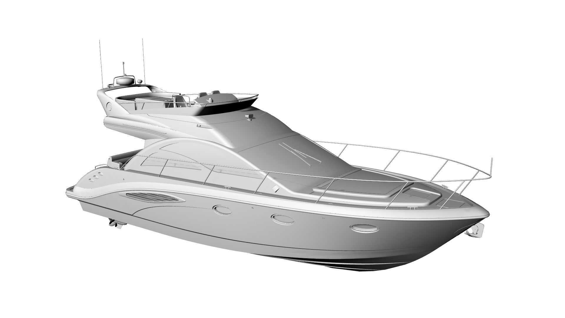 43 Foot Flybridge Motor Yacht 3D model_37