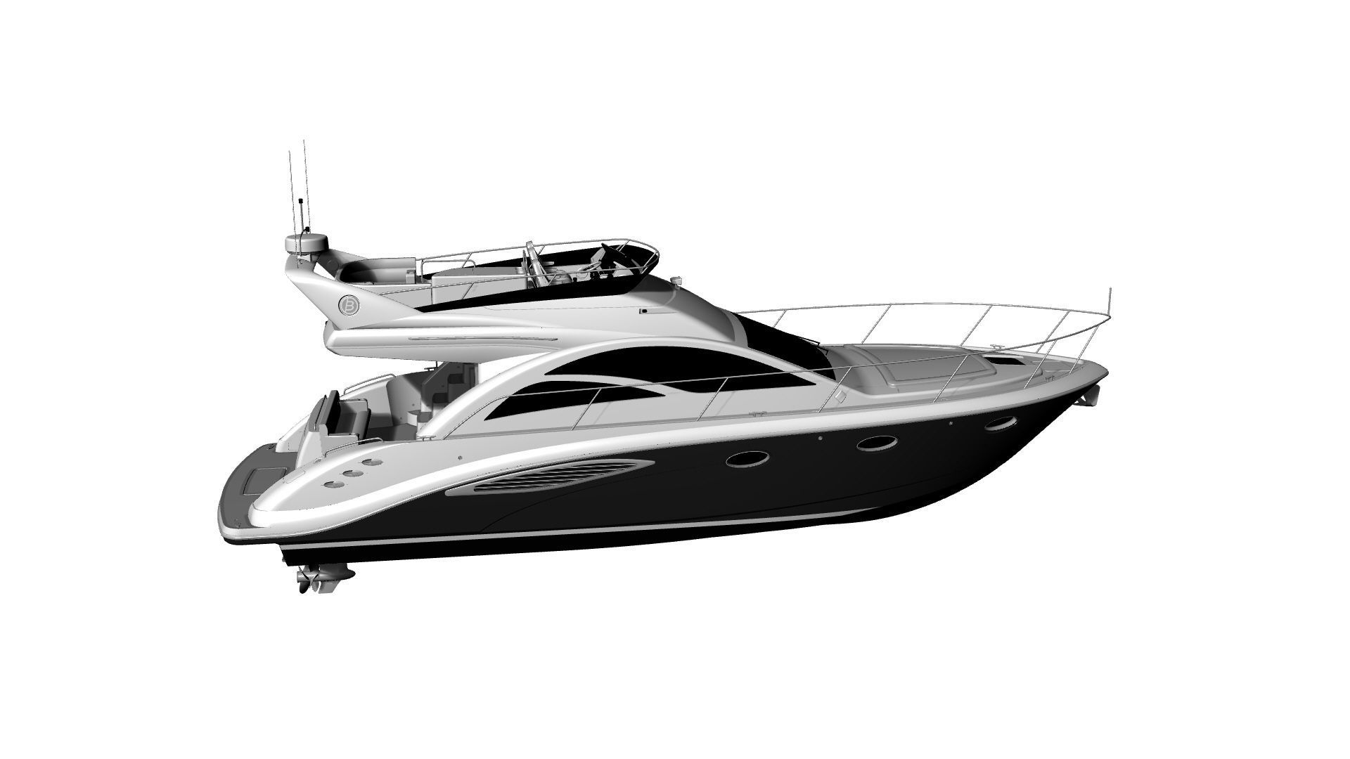 43 Foot Flybridge Motor Yacht 3D model_51