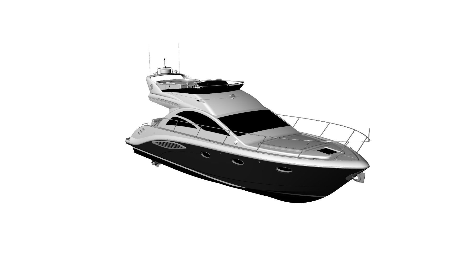 43 Foot Flybridge Motor Yacht 3D model_49