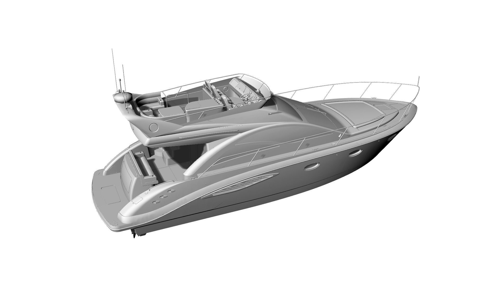 43 Foot Flybridge Motor Yacht 3D model_33