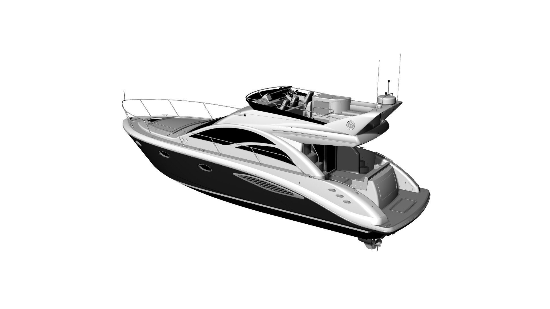 43 Foot Flybridge Motor Yacht 3D model_61