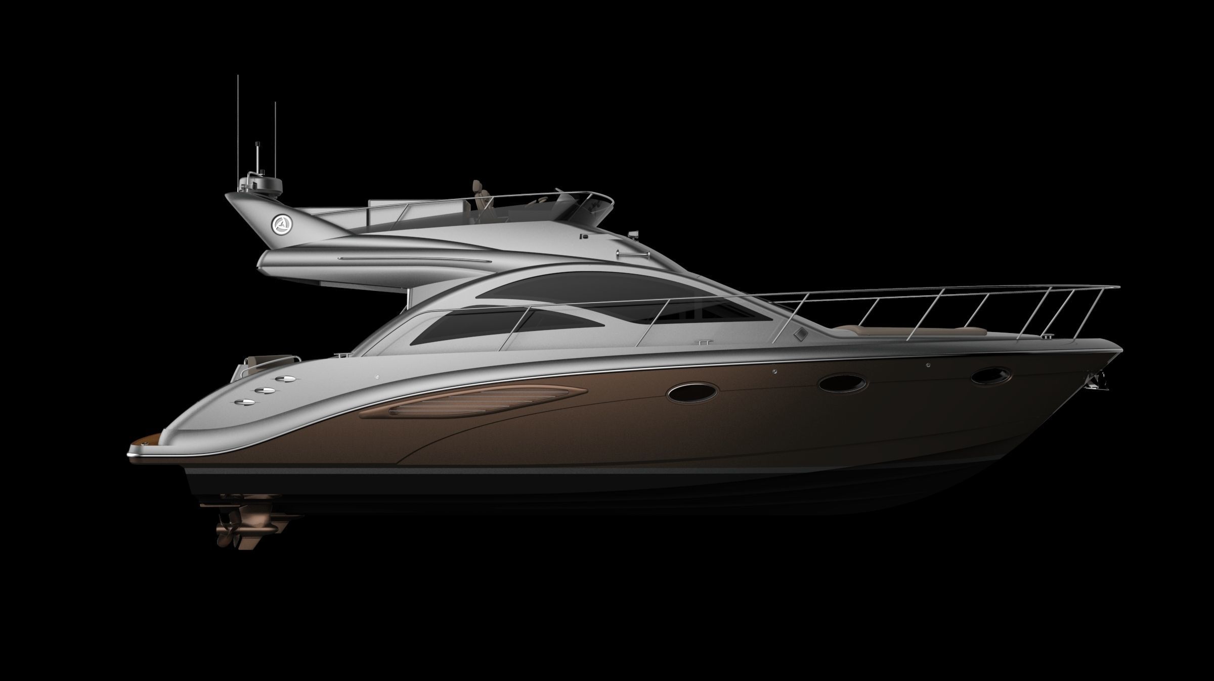43 Foot Flybridge Motor Yacht 3D model_10
