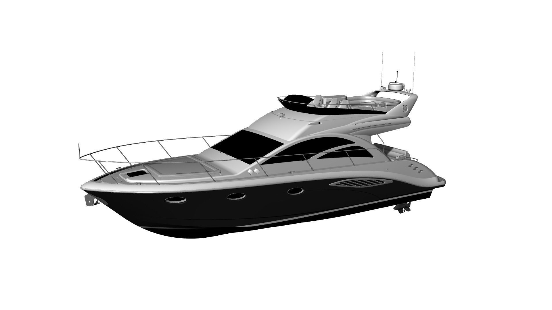 43 Foot Flybridge Motor Yacht 3D model_45