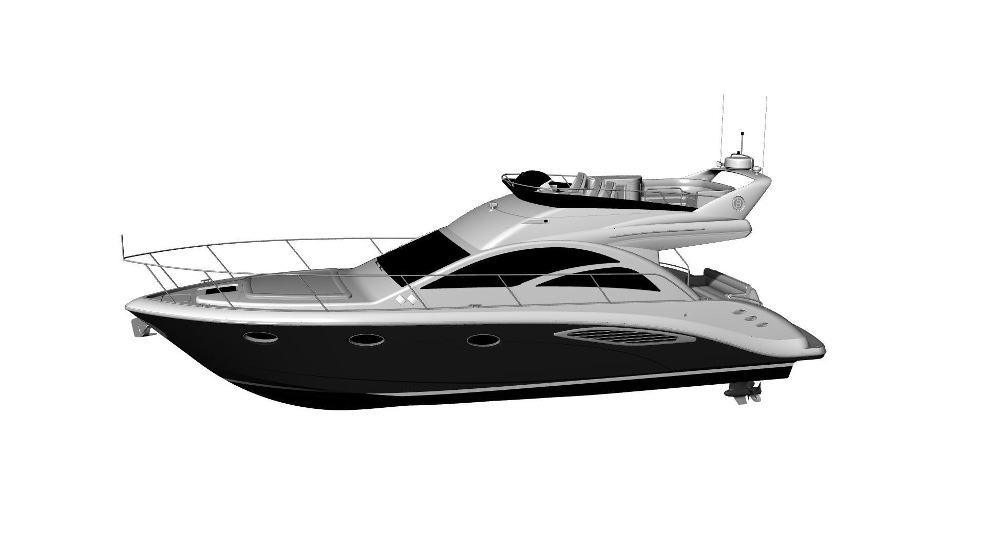 43 Foot Flybridge Motor Yacht 3D model_48