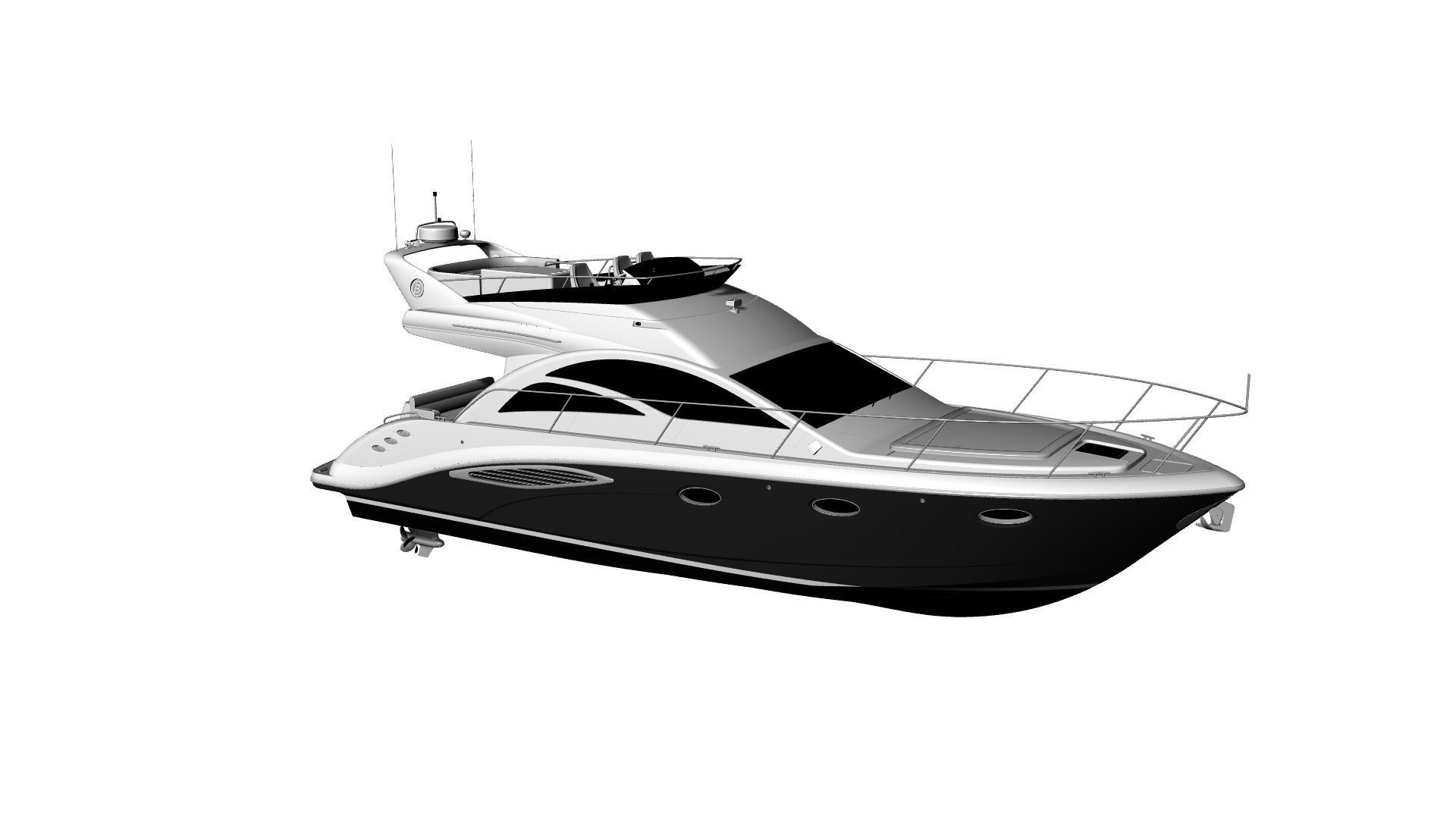 43 Foot Flybridge Motor Yacht 3D model_53