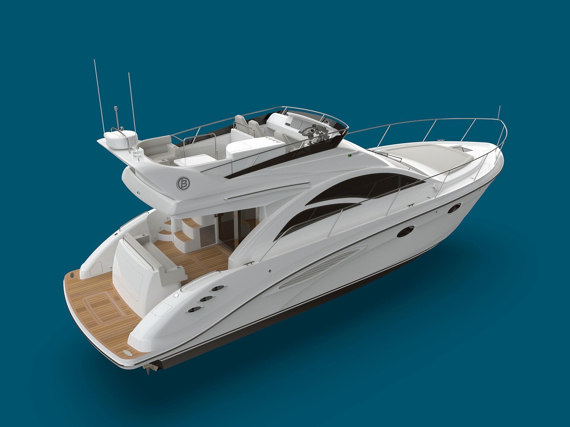 43 Foot Flybridge Motor Yacht 3D model_5