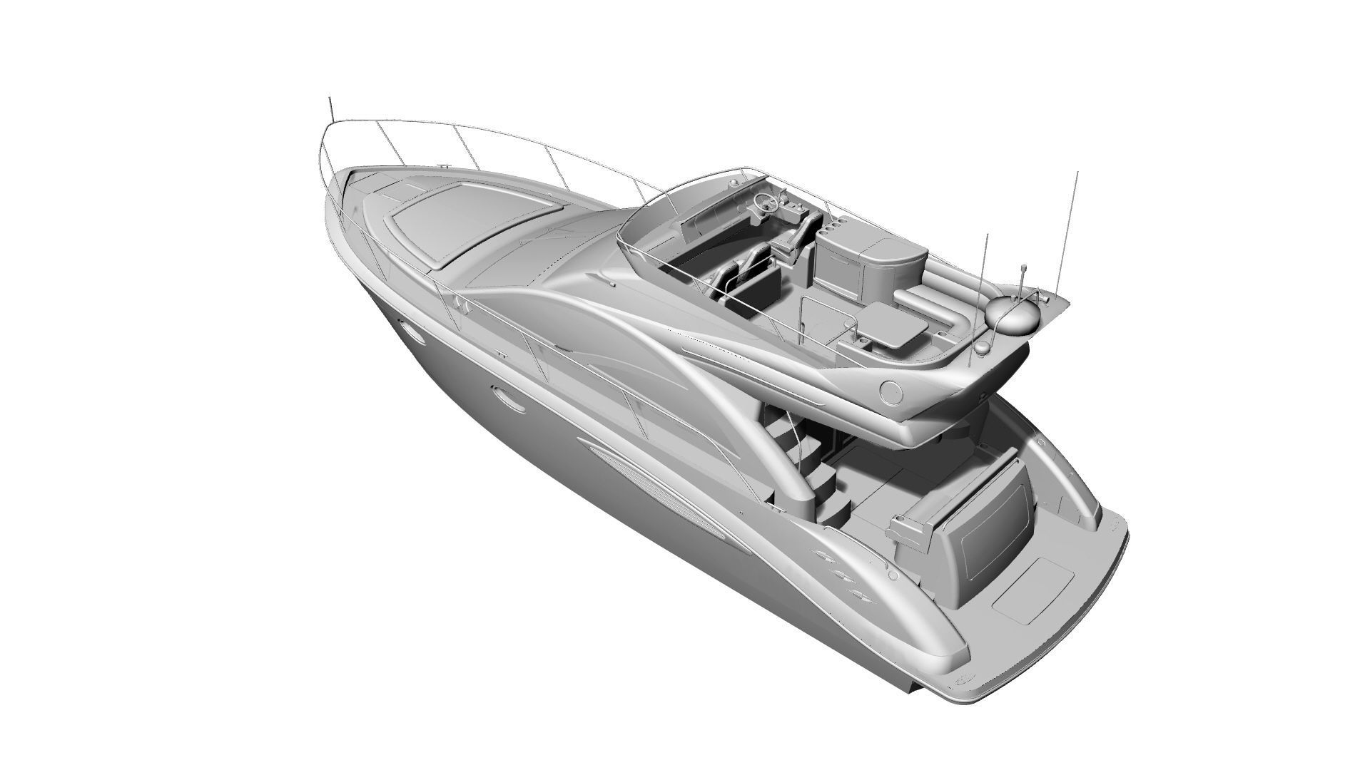 43 Foot Flybridge Motor Yacht 3D model_36