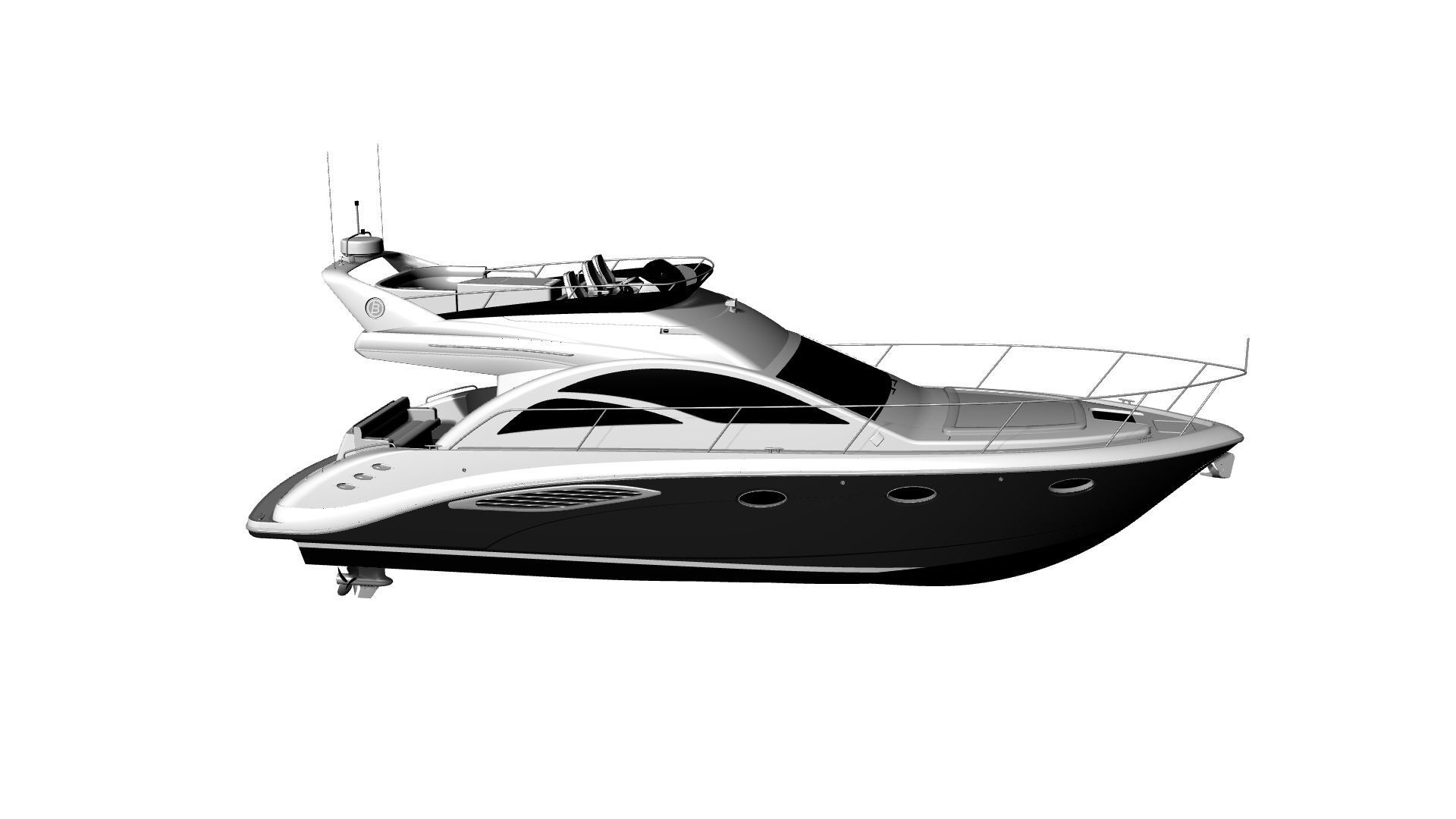 43 Foot Flybridge Motor Yacht 3D model_56