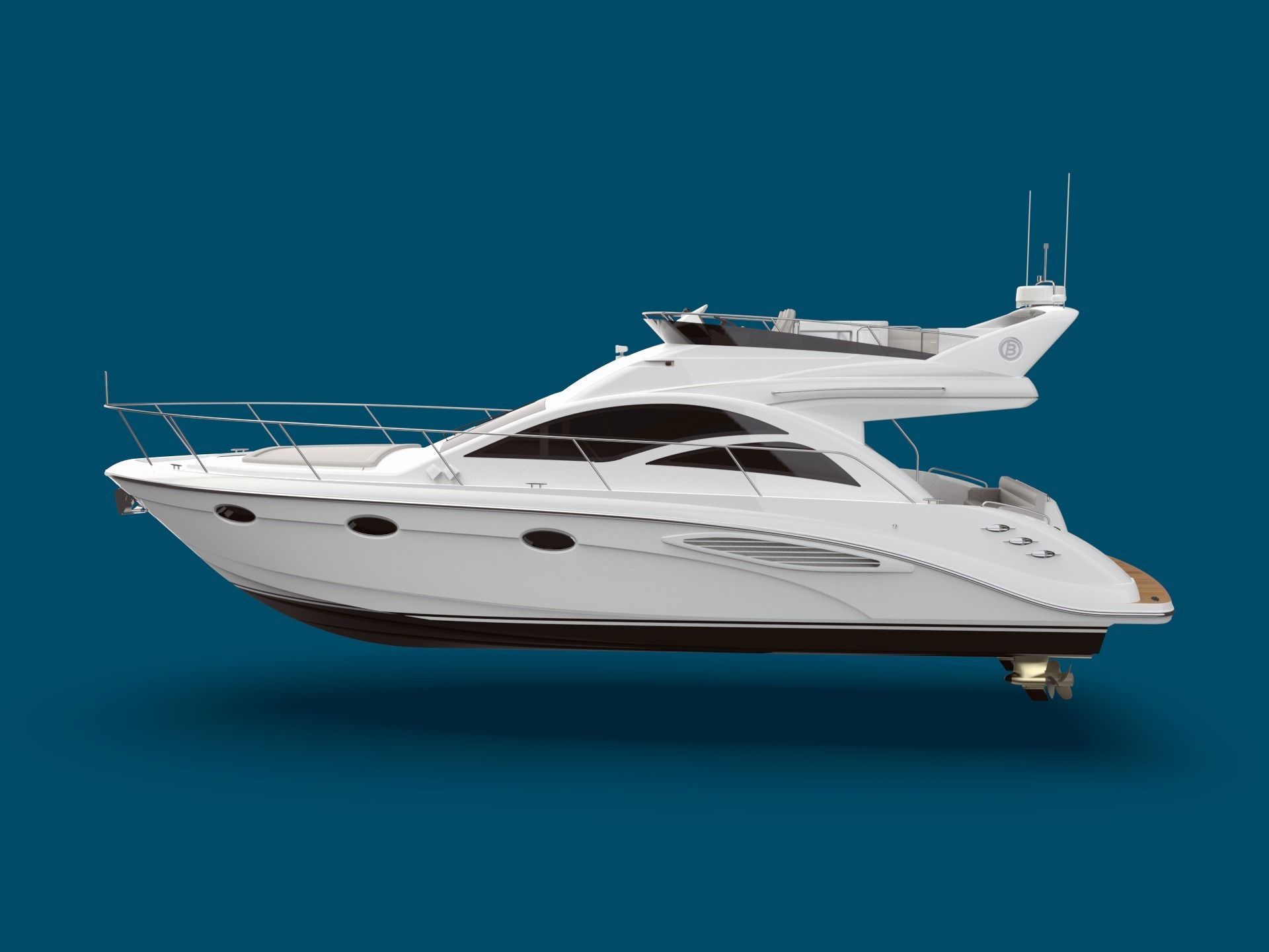 43 Foot Flybridge Motor Yacht 3D model_4