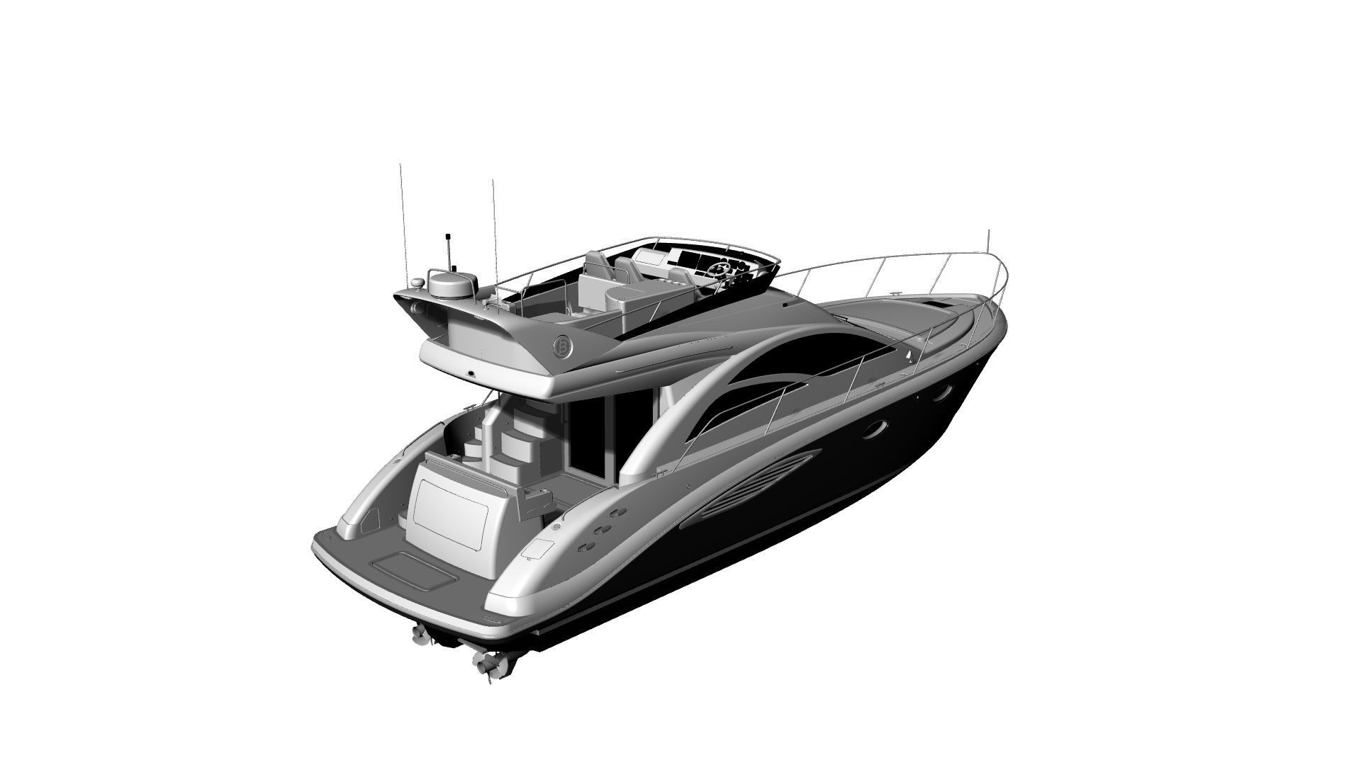 43 Foot Flybridge Motor Yacht 3D model_57