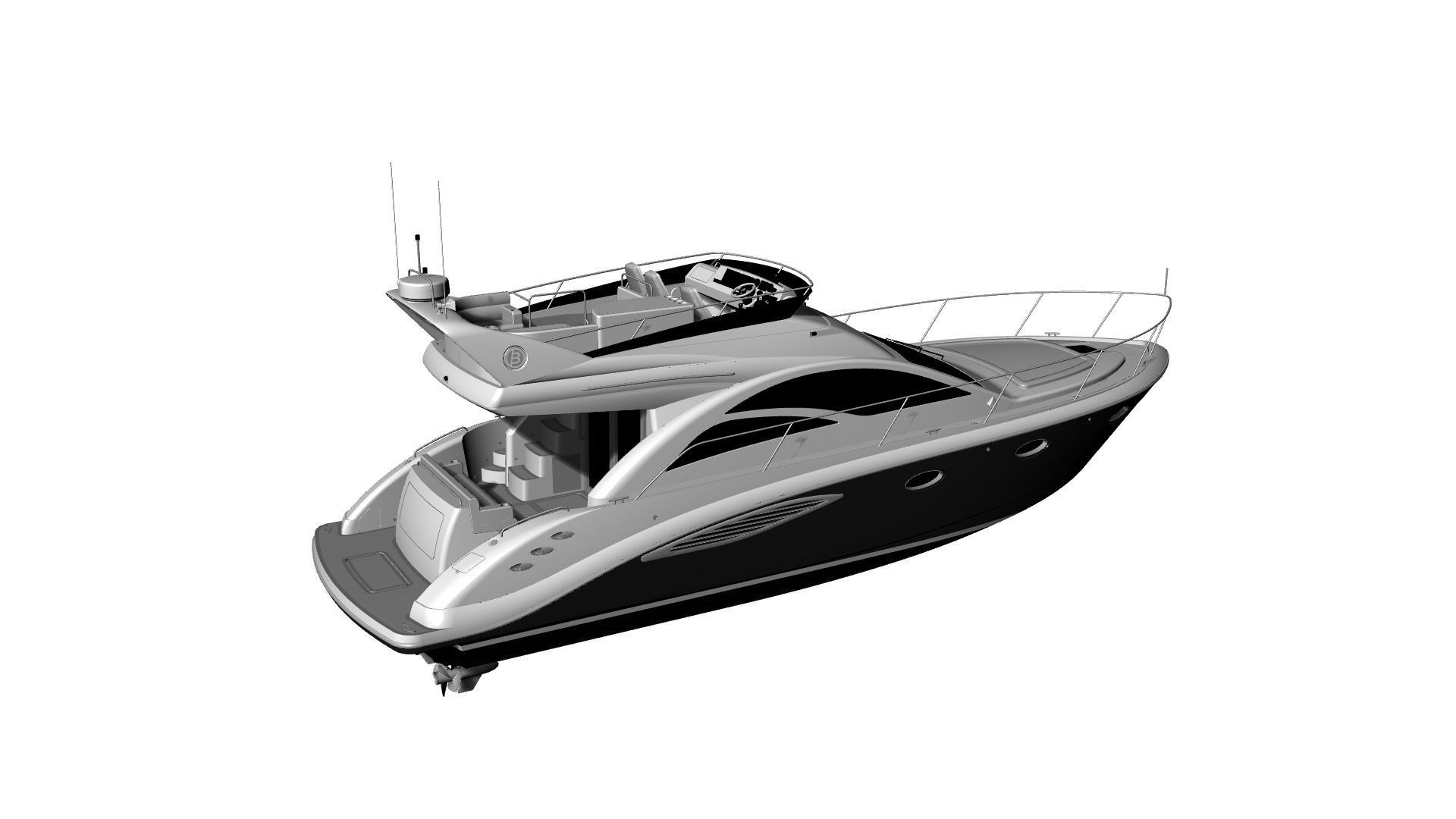 43 Foot Flybridge Motor Yacht 3D model_52