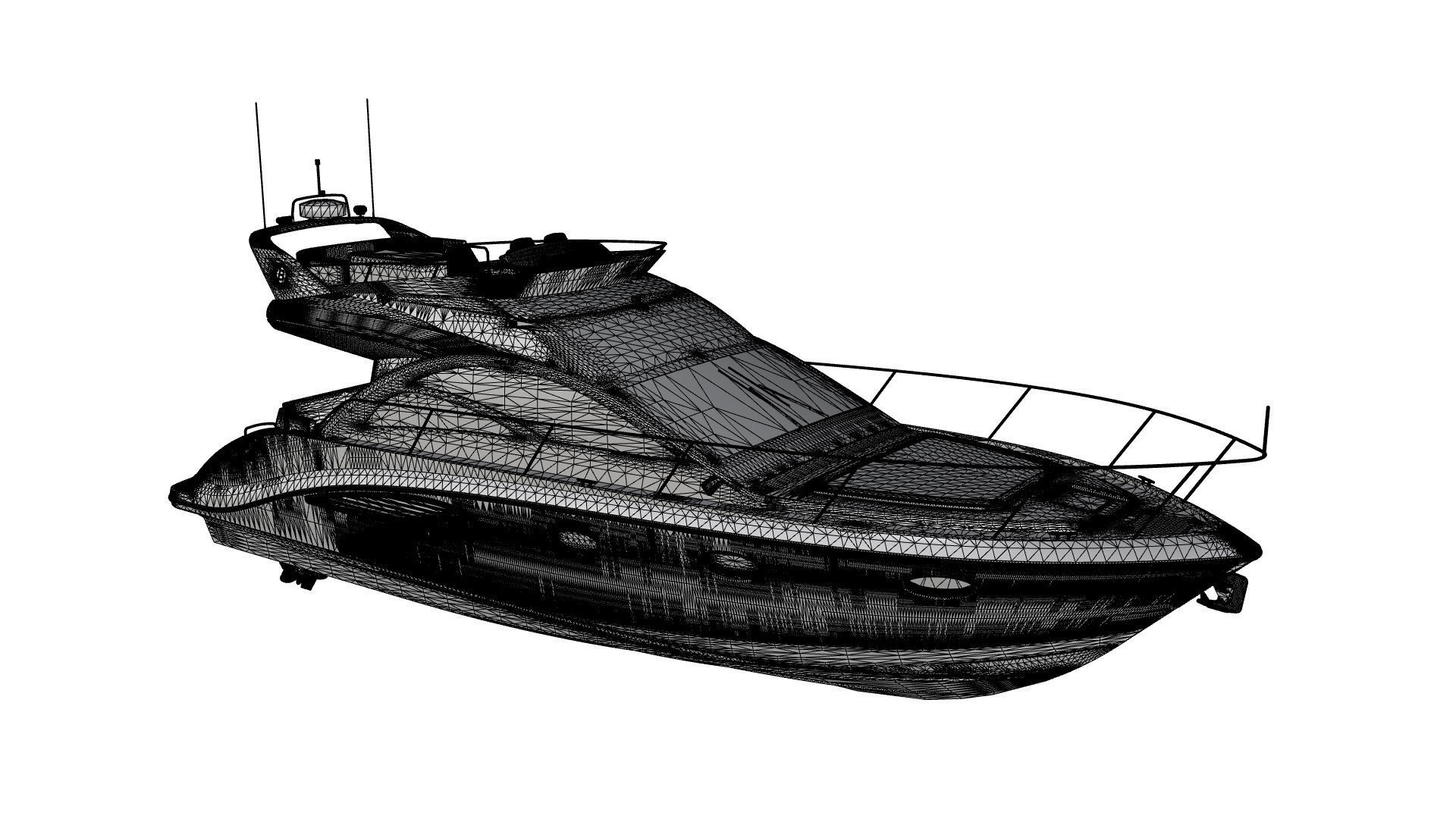 43 Foot Flybridge Motor Yacht 3D model_28