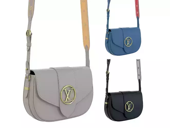 Louis Vuitton LV Pont 9 Soft MM bag Low-poly 3D model