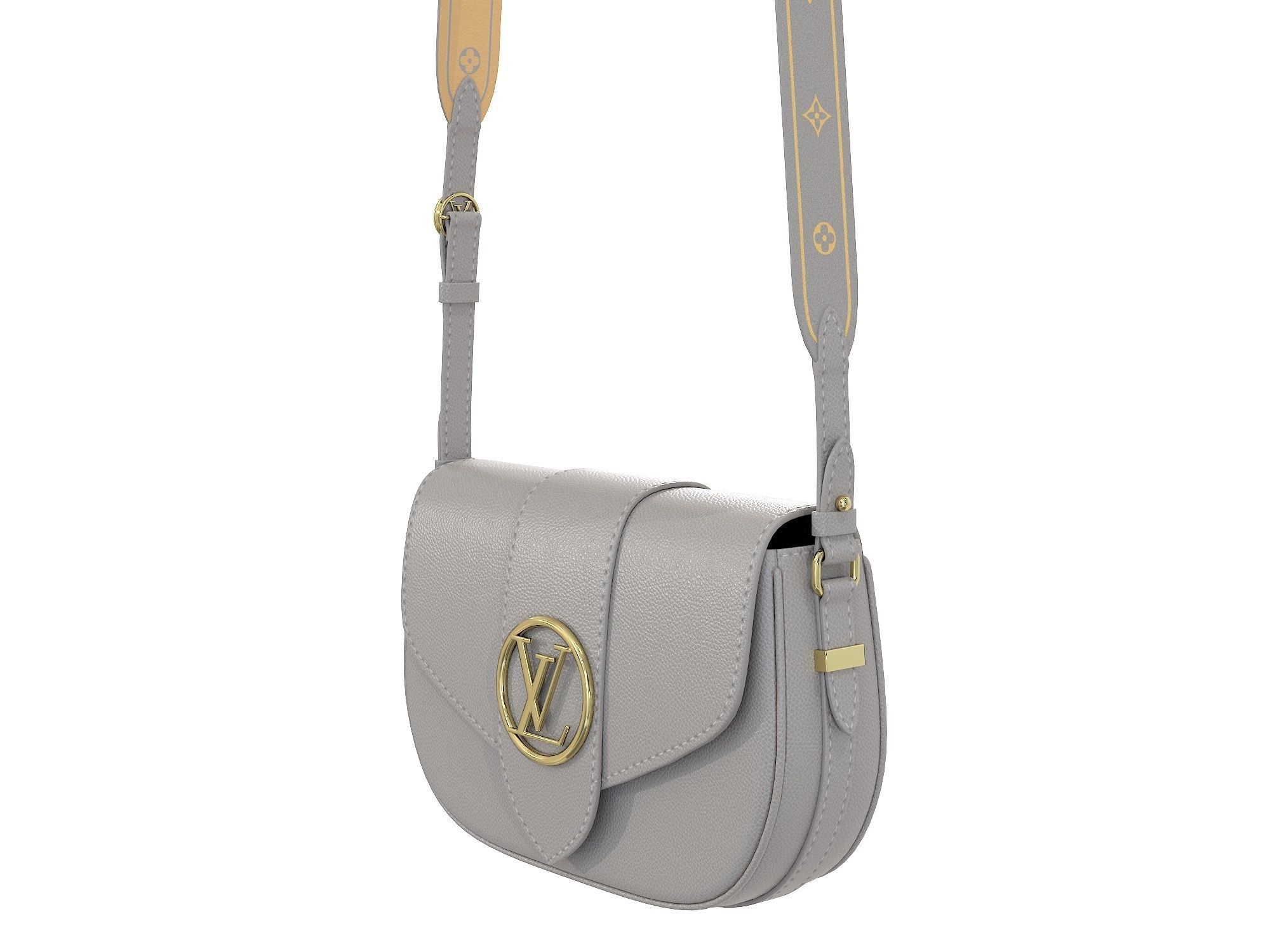 Louis Vuitton LV Pont 9 Soft MM bag Low-poly 3D model_15