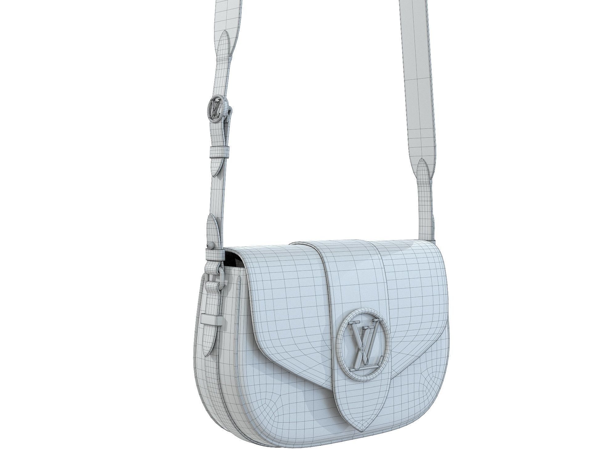 Louis Vuitton LV Pont 9 Soft MM bag Low-poly 3D model_17