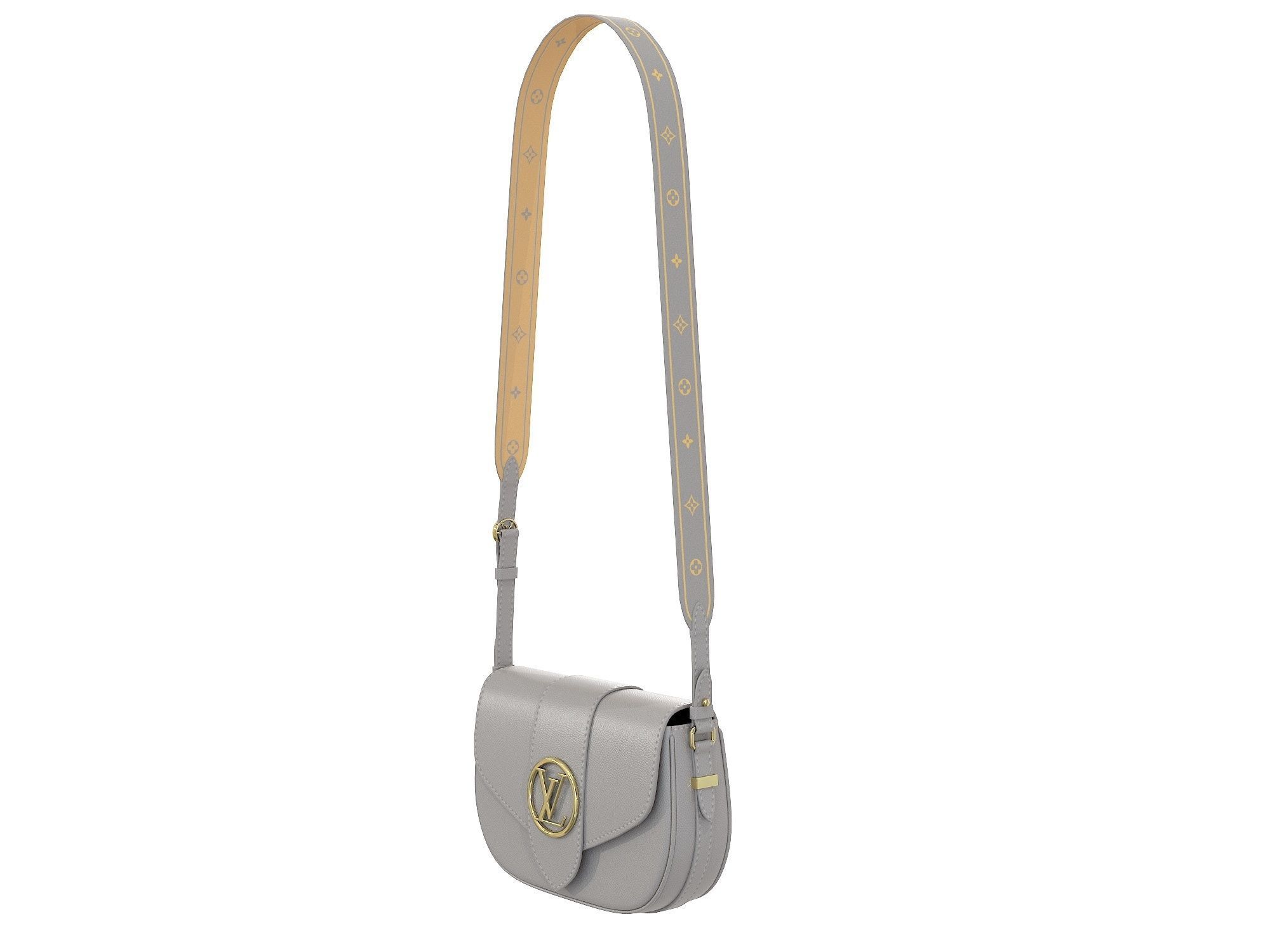 Louis Vuitton LV Pont 9 Soft MM bag Low-poly 3D model_14