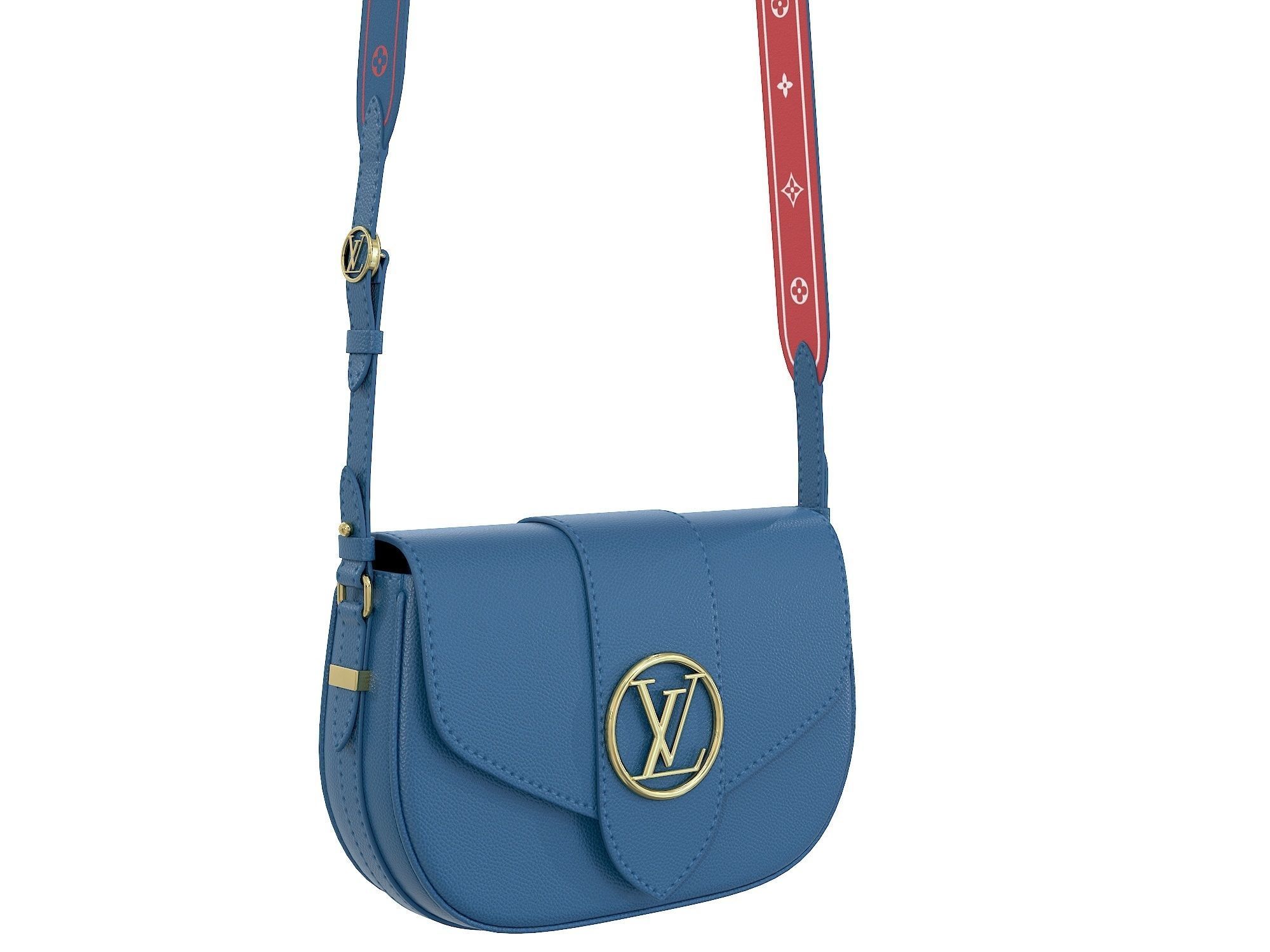 Louis Vuitton LV Pont 9 Soft MM bag Low-poly 3D model_4