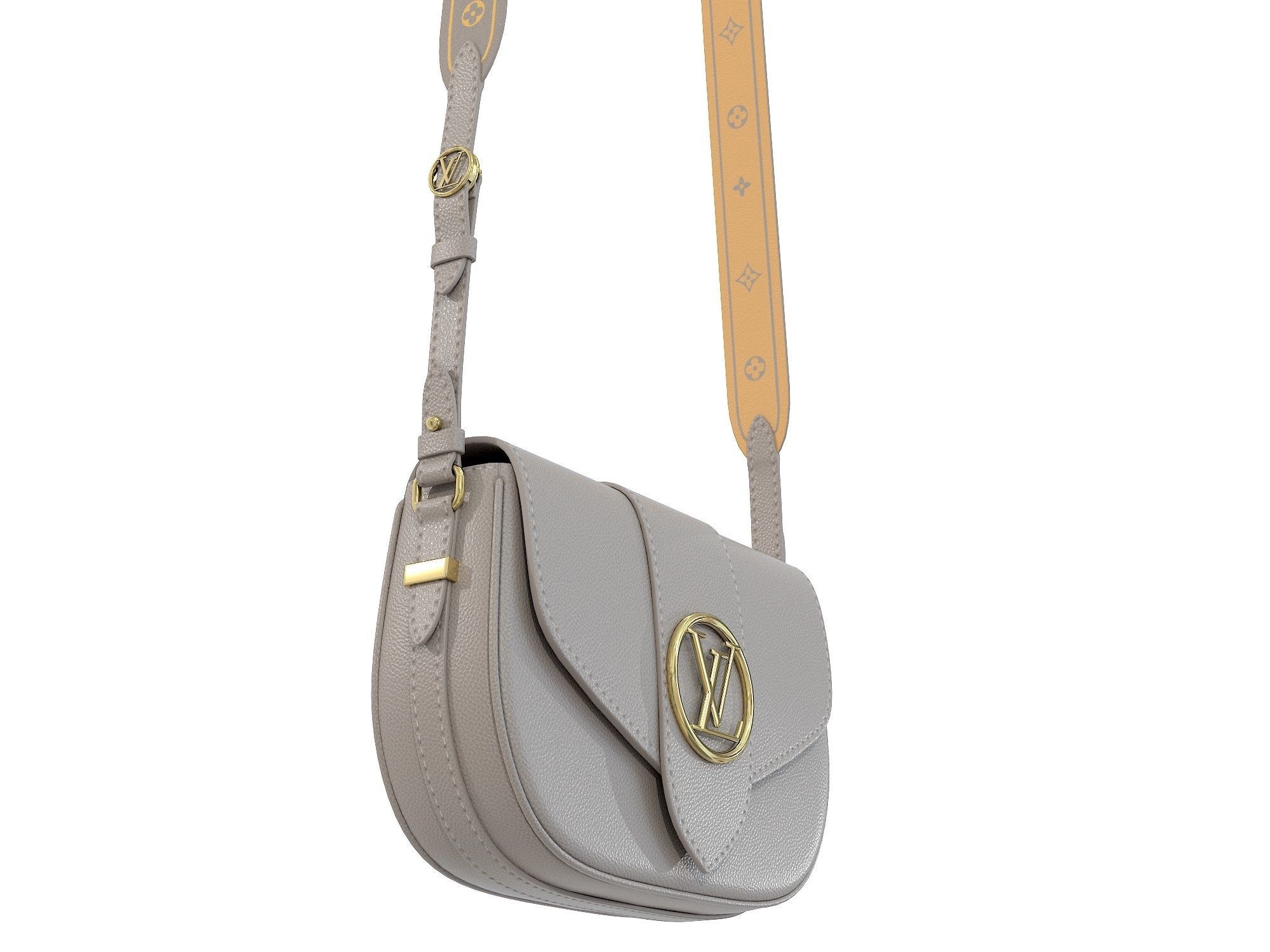 Louis Vuitton LV Pont 9 Soft MM bag Low-poly 3D model_9