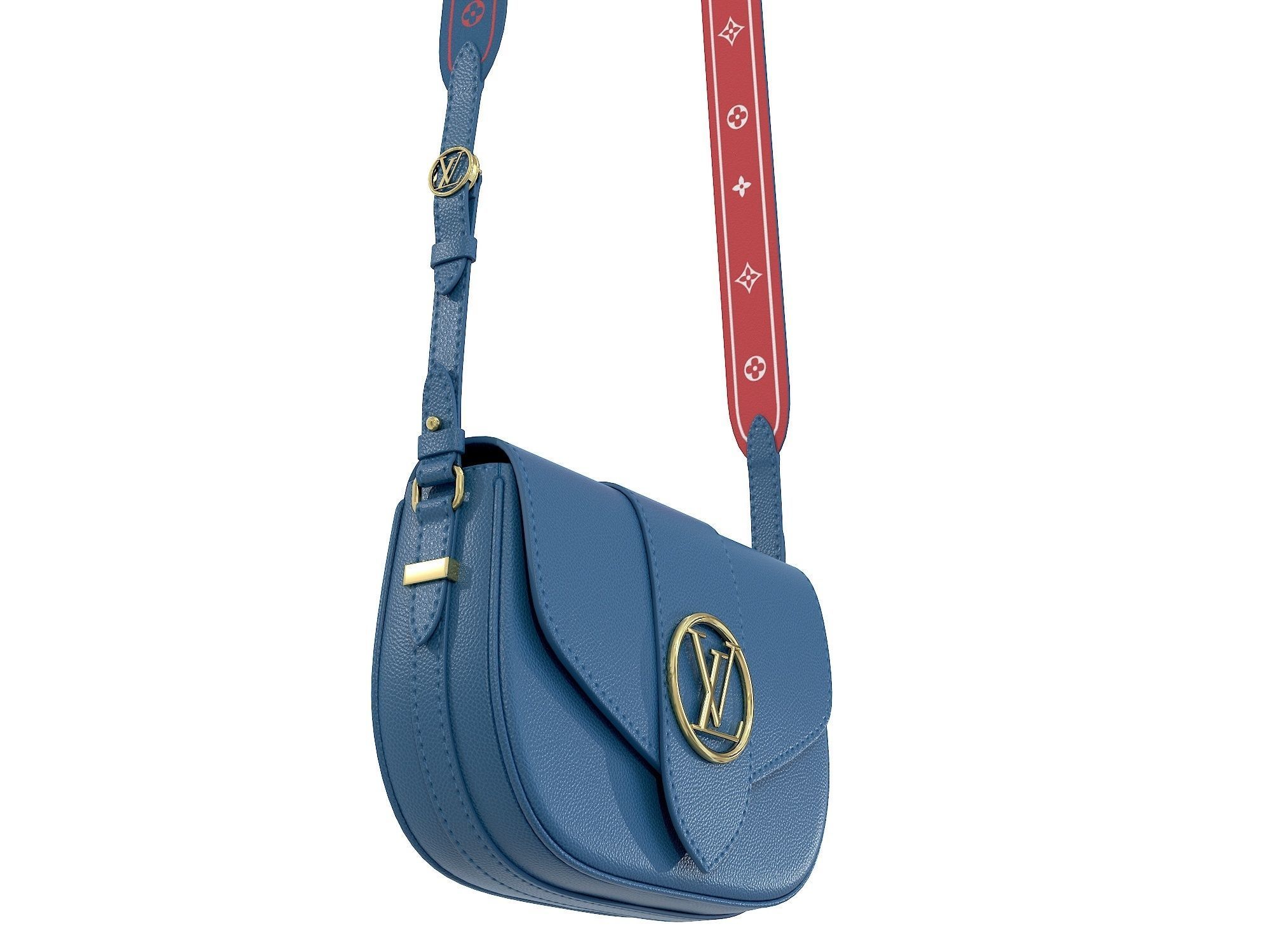 Louis Vuitton LV Pont 9 Soft MM bag Low-poly 3D model_8