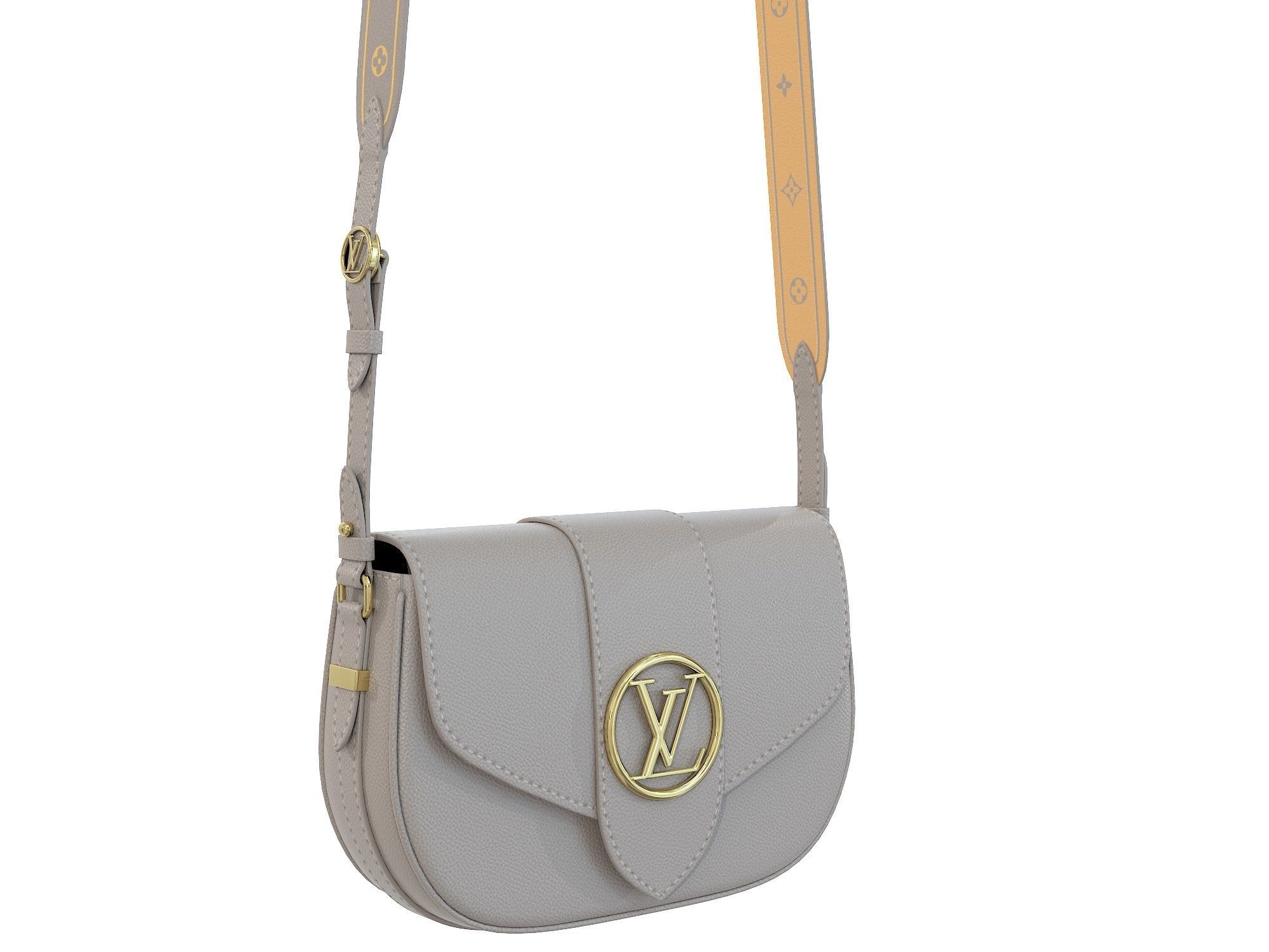 Louis Vuitton LV Pont 9 Soft MM bag Low-poly 3D model_6