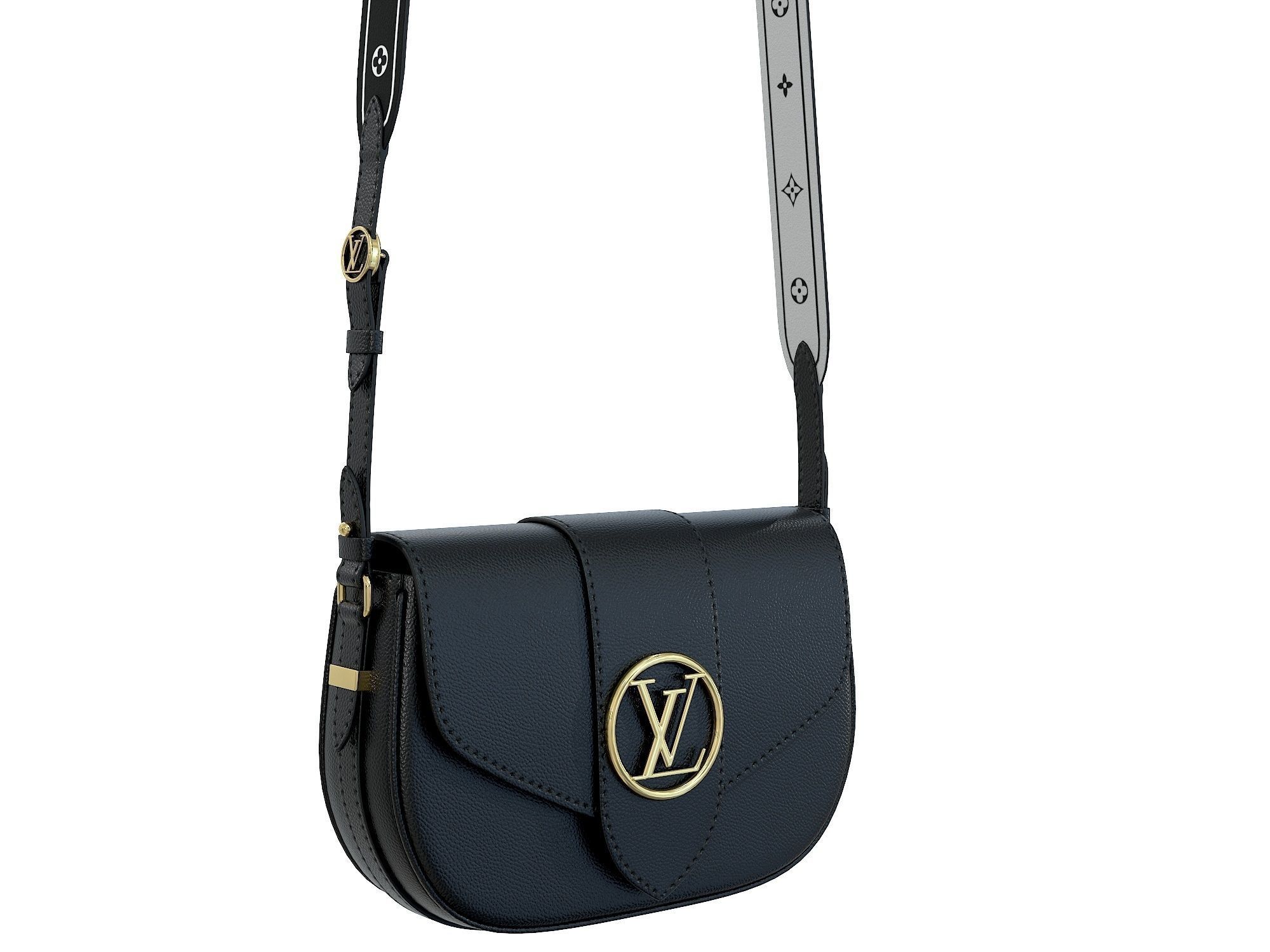 Louis Vuitton LV Pont 9 Soft MM bag Low-poly 3D model_5