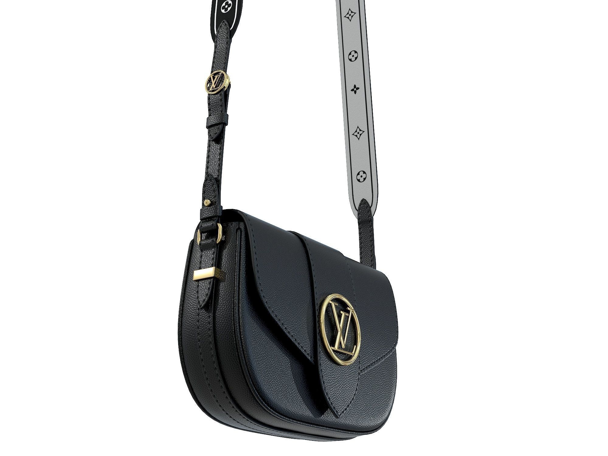 Louis Vuitton LV Pont 9 Soft MM bag Low-poly 3D model_7