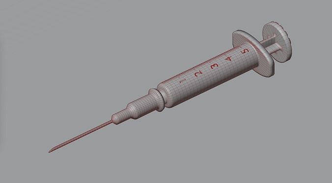 Syringe injection 3D model