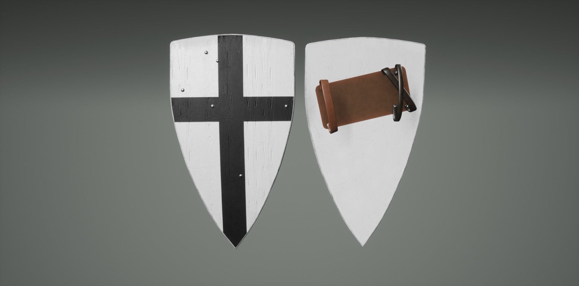 Crusader Shields Low-poly 3D model_4
