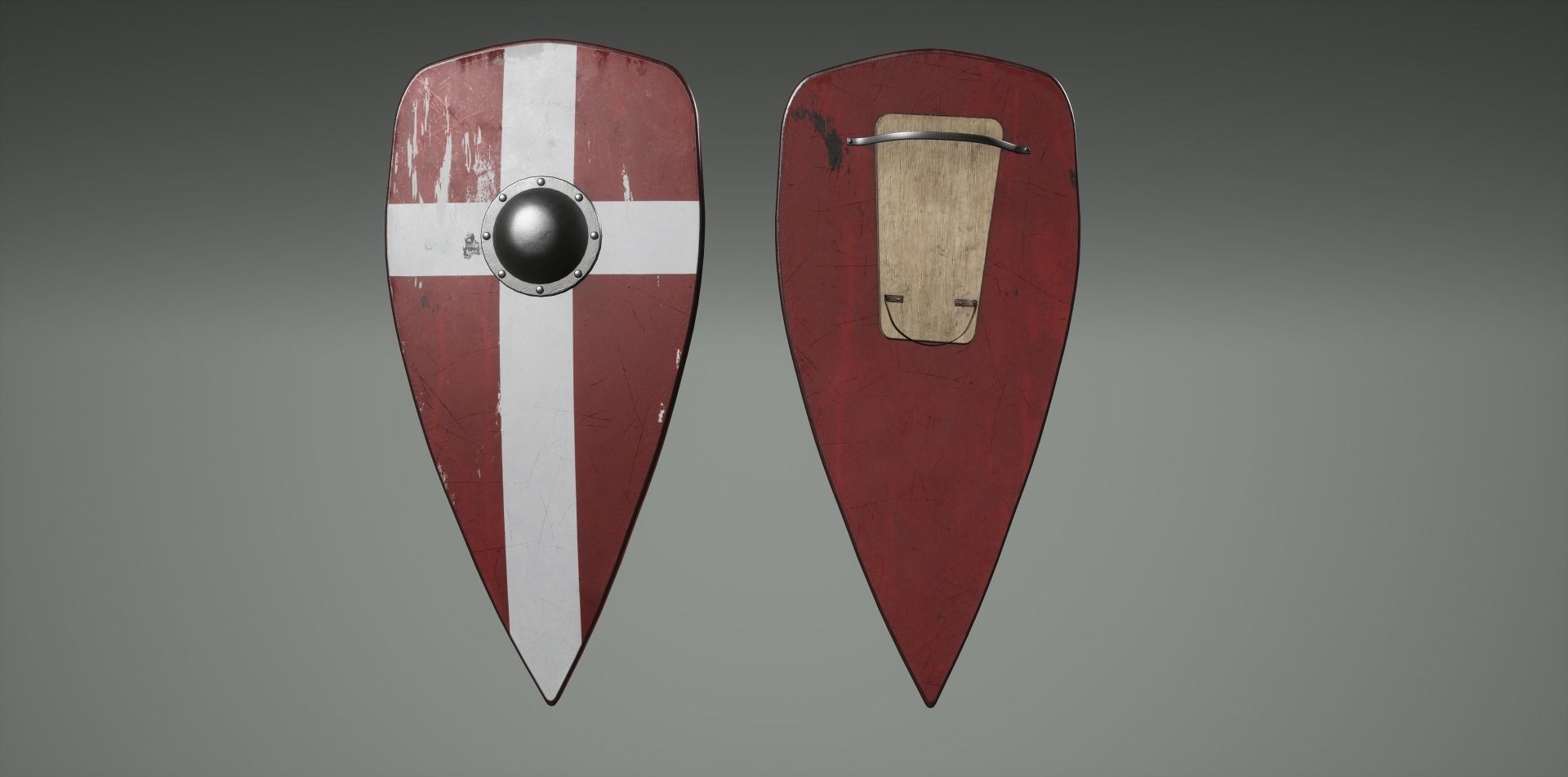 Crusader Shields Low-poly 3D model_1