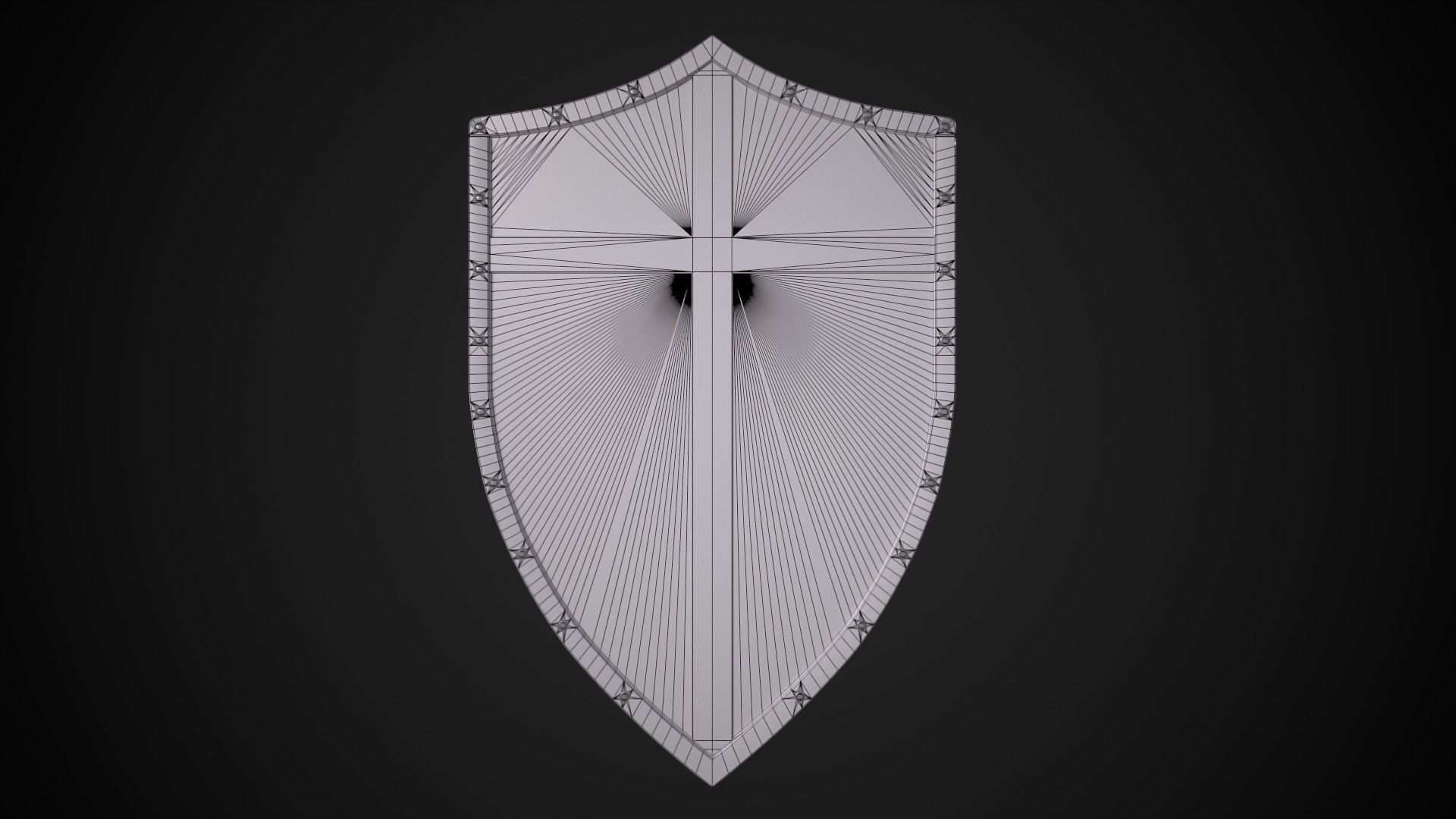 Crusader Shields Low-poly 3D model_9