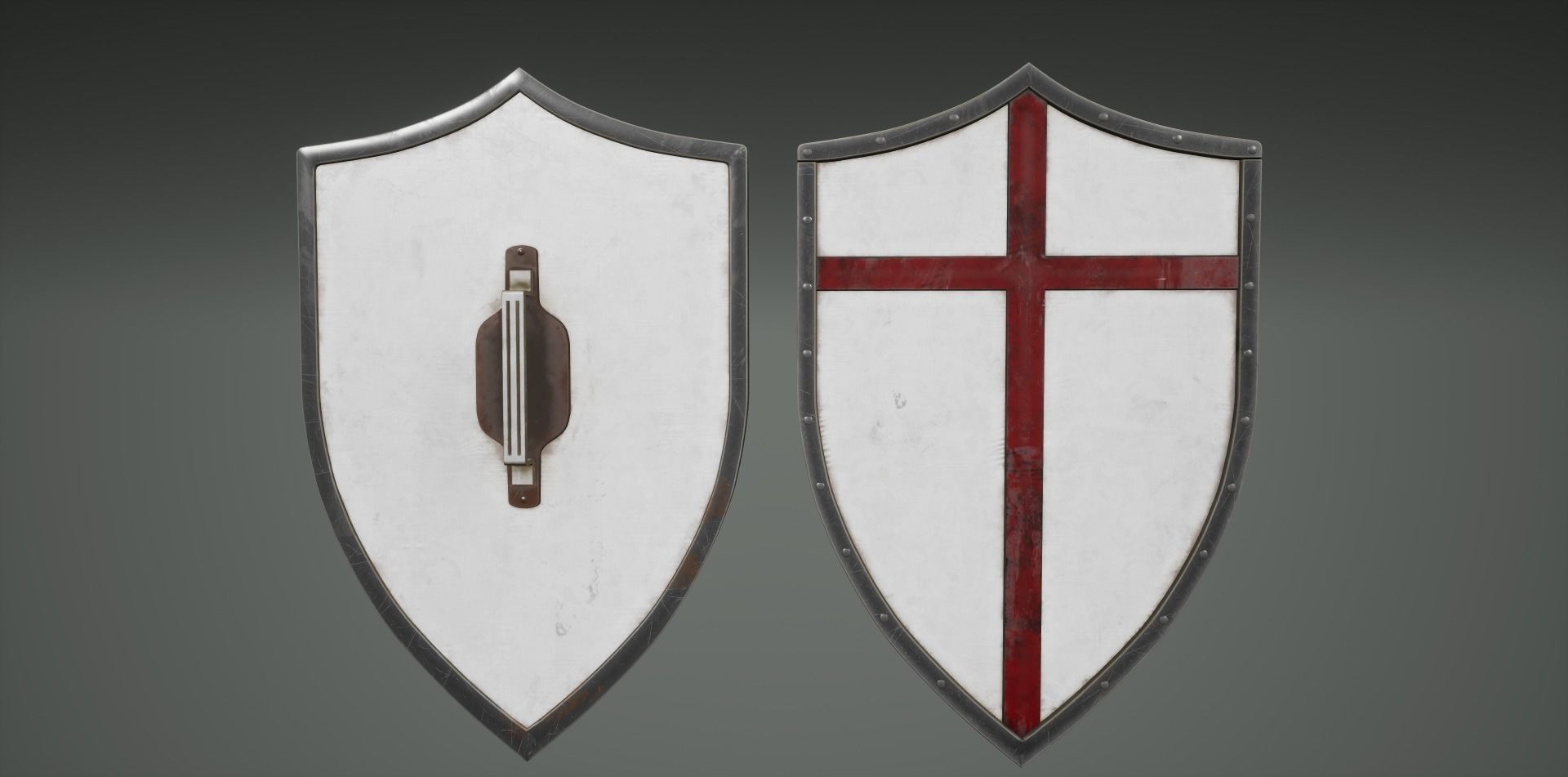 Crusader Shields Low-poly 3D model_3