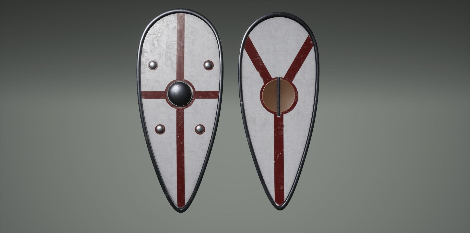Crusader Shields Low-poly 3D model_2