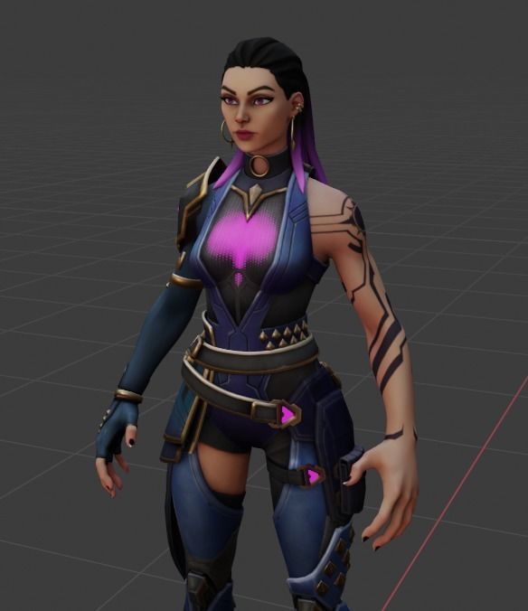 Reyna - Character from Valorant Low-poly 3D model_5