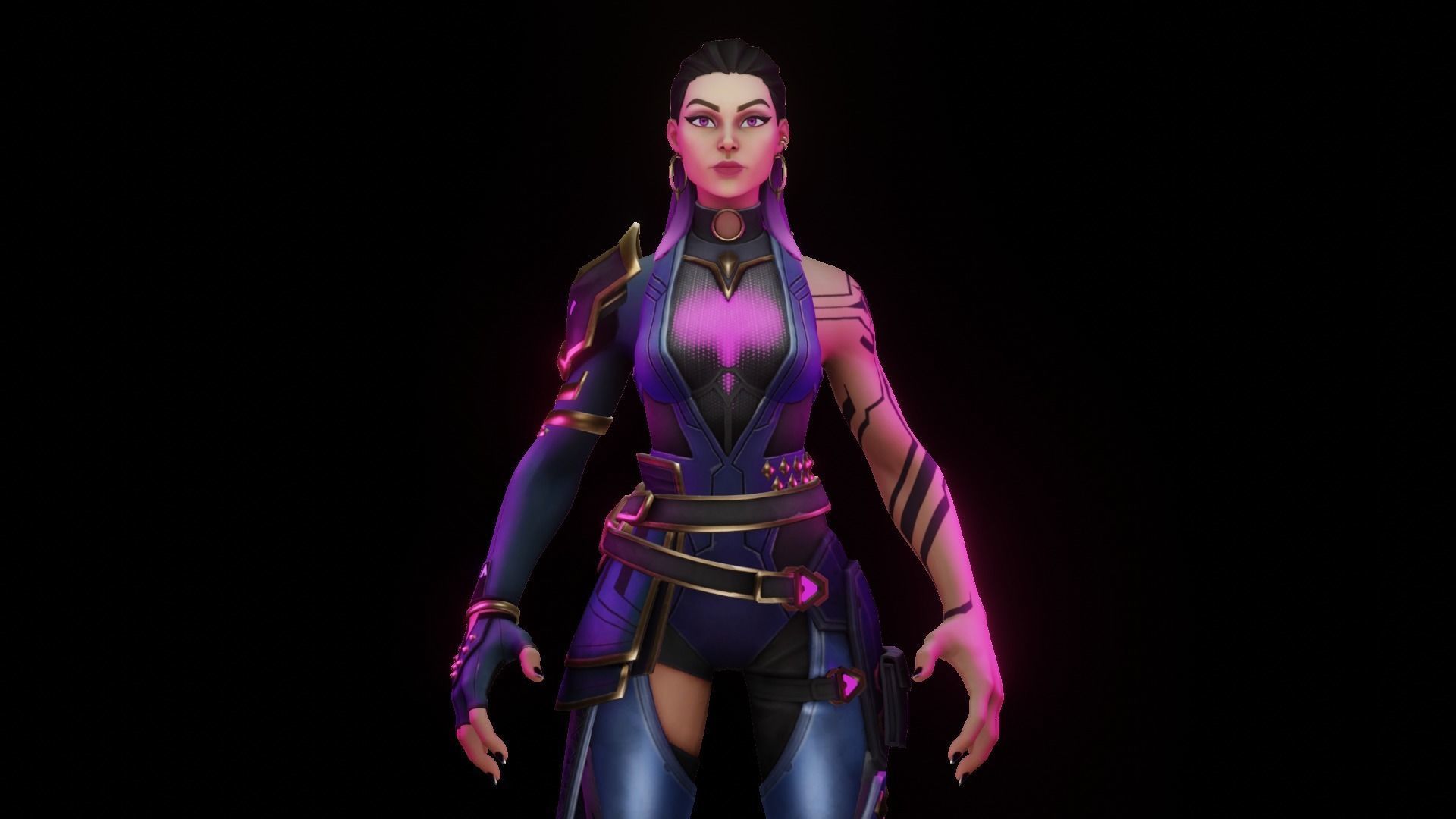 Reyna - Character from Valorant Low-poly 3D model_1