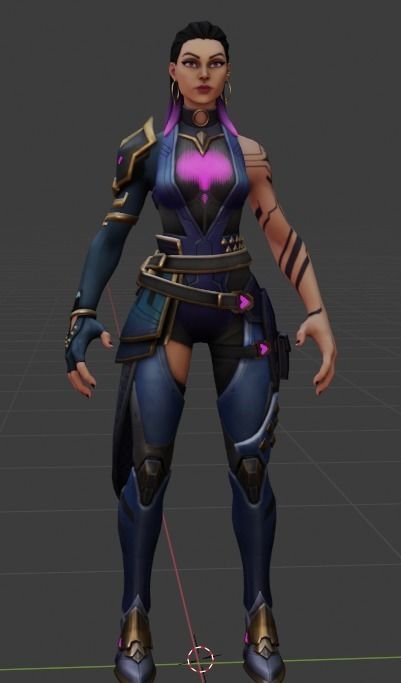 Reyna - Character from Valorant Low-poly 3D model_3