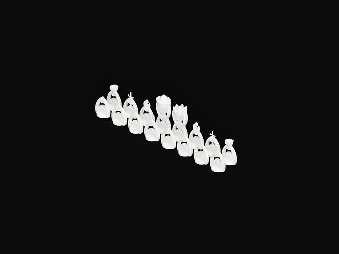 Modern Chess Set No2 3D print model