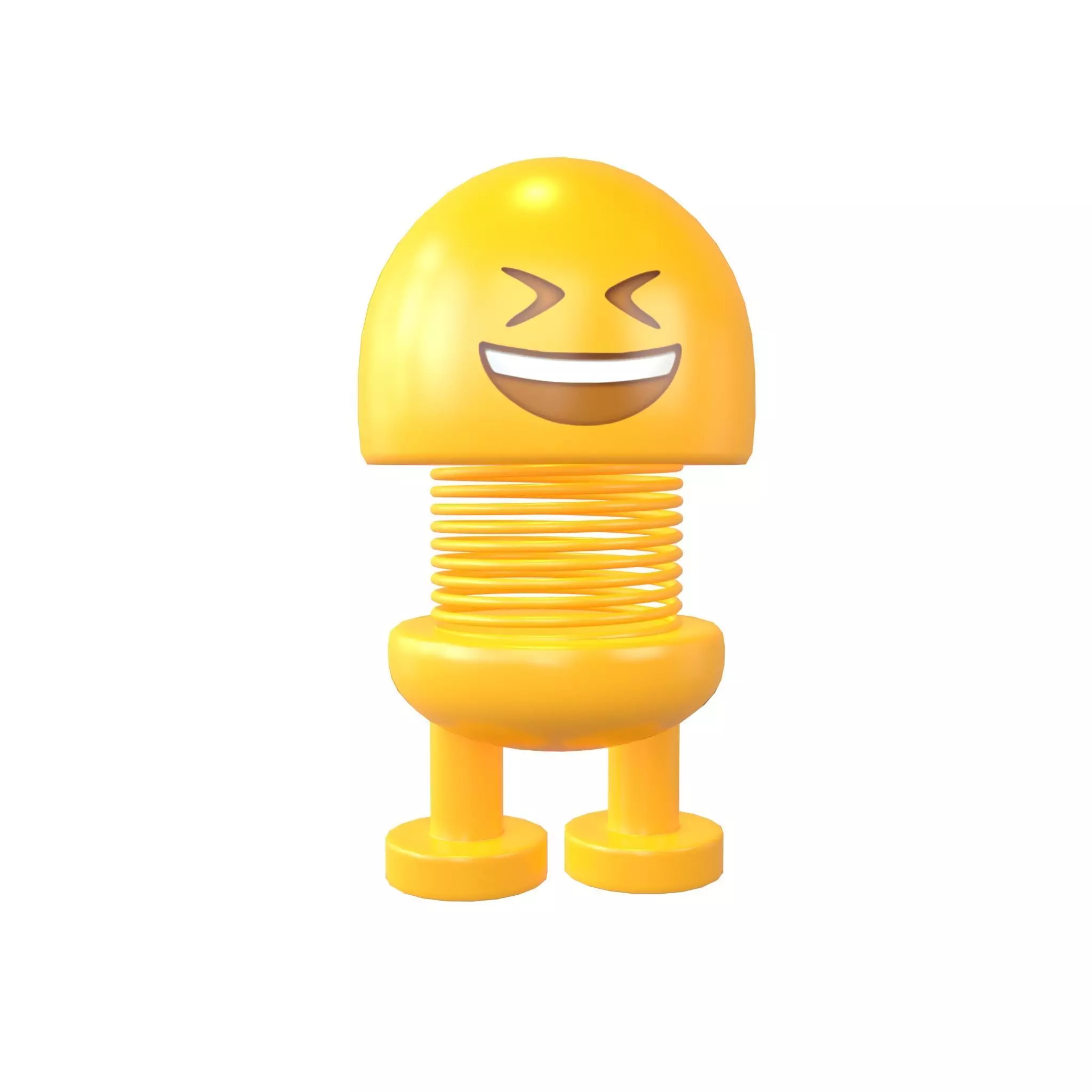 Car Spring Expression Toys Grinning Face v1 001 Low-poly 3D model_0