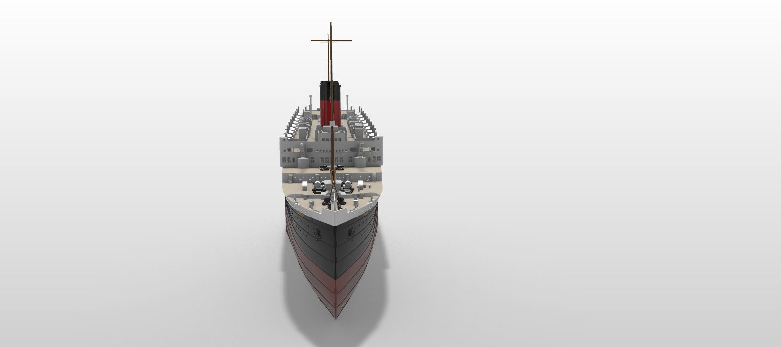 SS PARIS ocean liner printable model - full hull and waterline 3D print model_6
